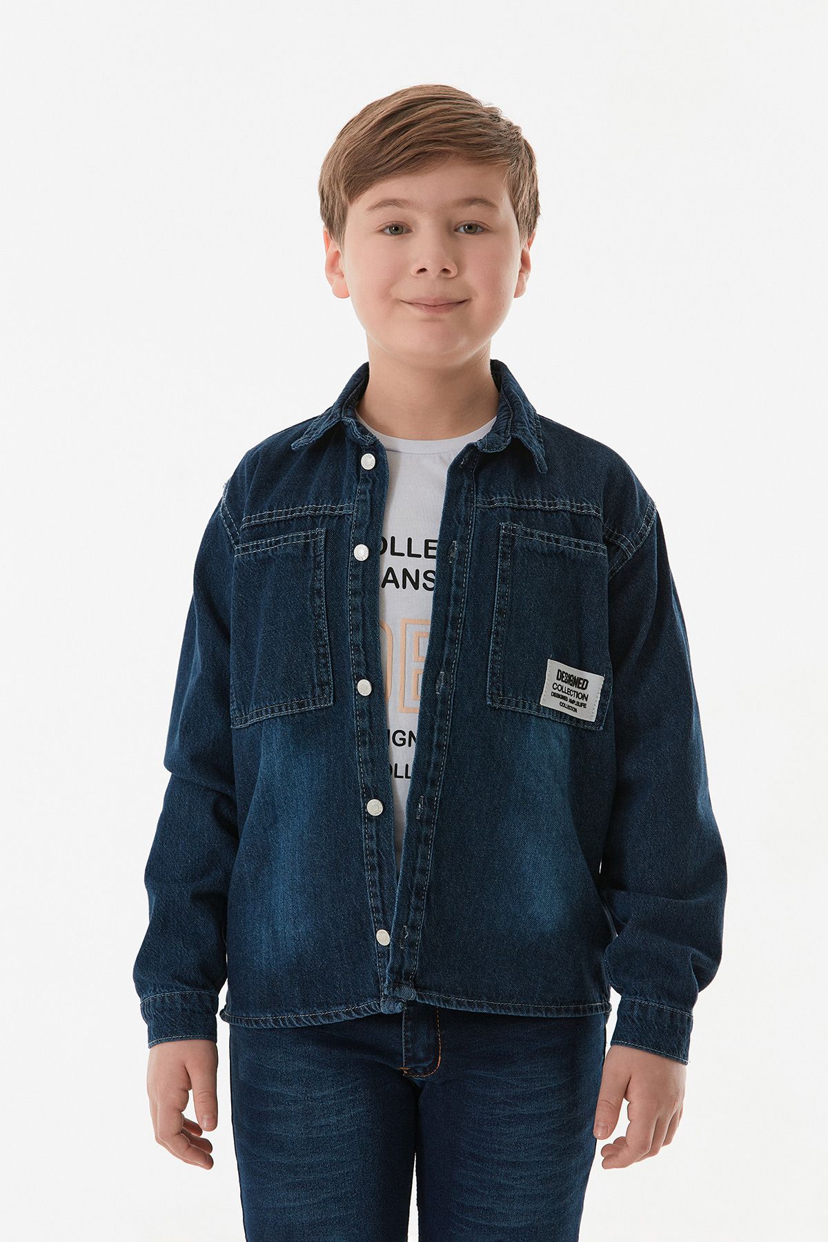 Fulla Moda-Text Printed Pocketed 2 Piece Boy's Suit 1