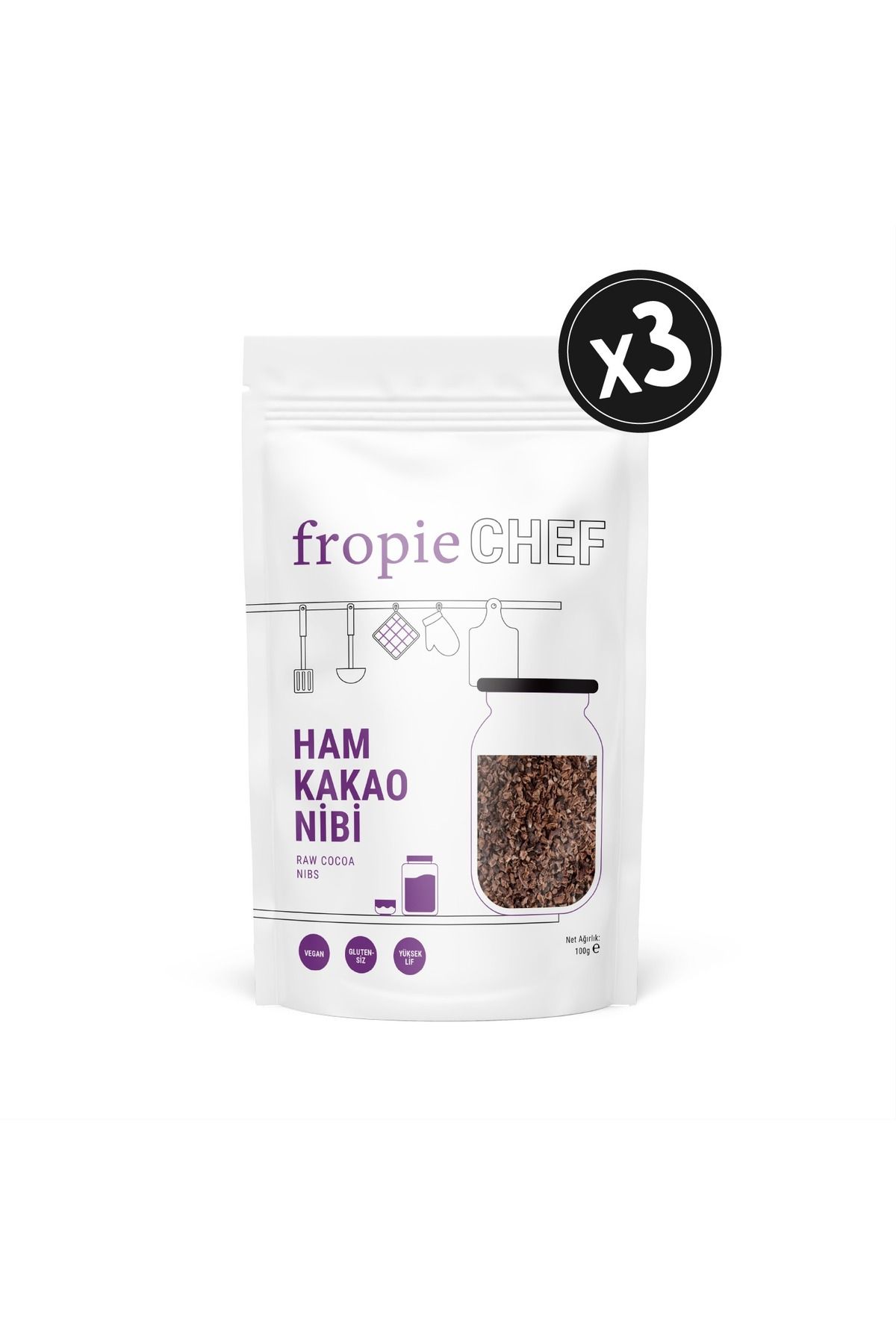 FROPİE Fropie Chef Ham Kakao Nibi 100 g x3