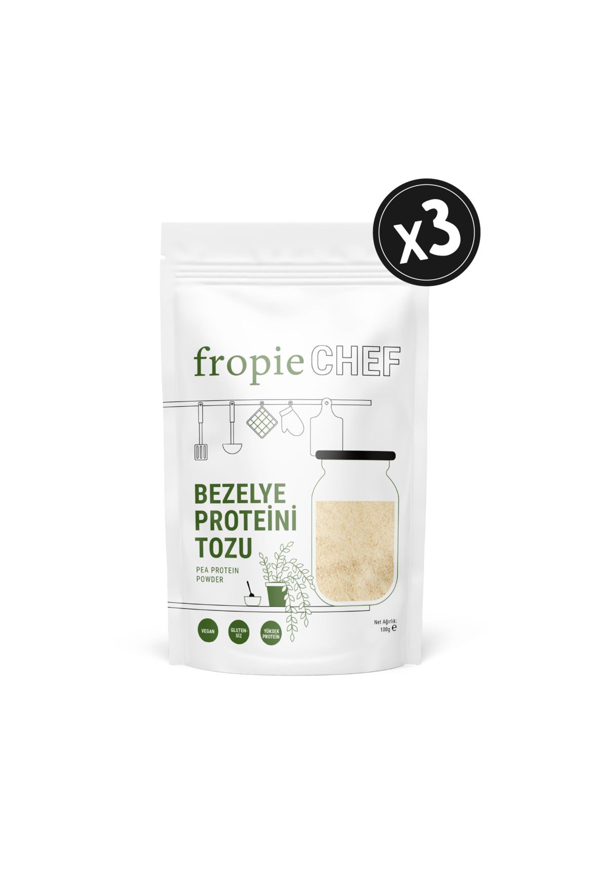 FROPİE Fropie Chef Bezelye Proteini Tozu 100g x3