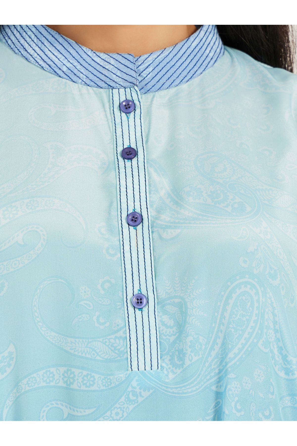 Maxim Creation By Styli-Printed Stand Collar Buttoned A-Line Kaftan 4