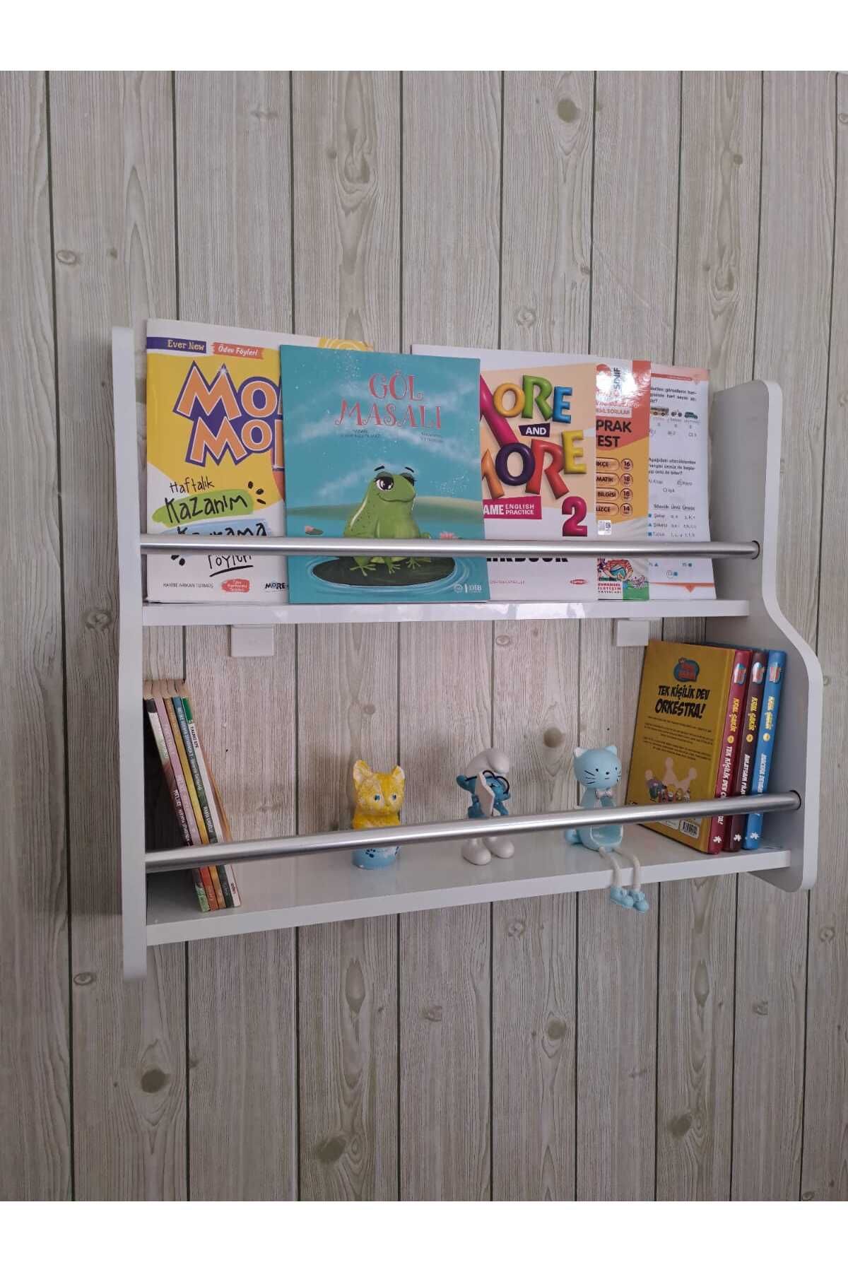 BRR STORE Nilgün Serisi 2 Raflı Montessori Kitaplık- Çocuk Odası Kitaplık Raf