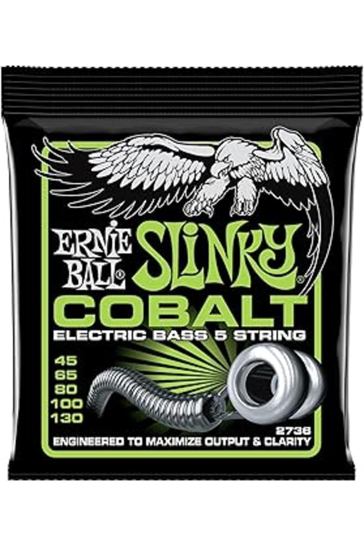Pazarcan Ernie Ball Bass 5 Slinky Kobalt E-Bas Enstrüman Telleri, 45-130