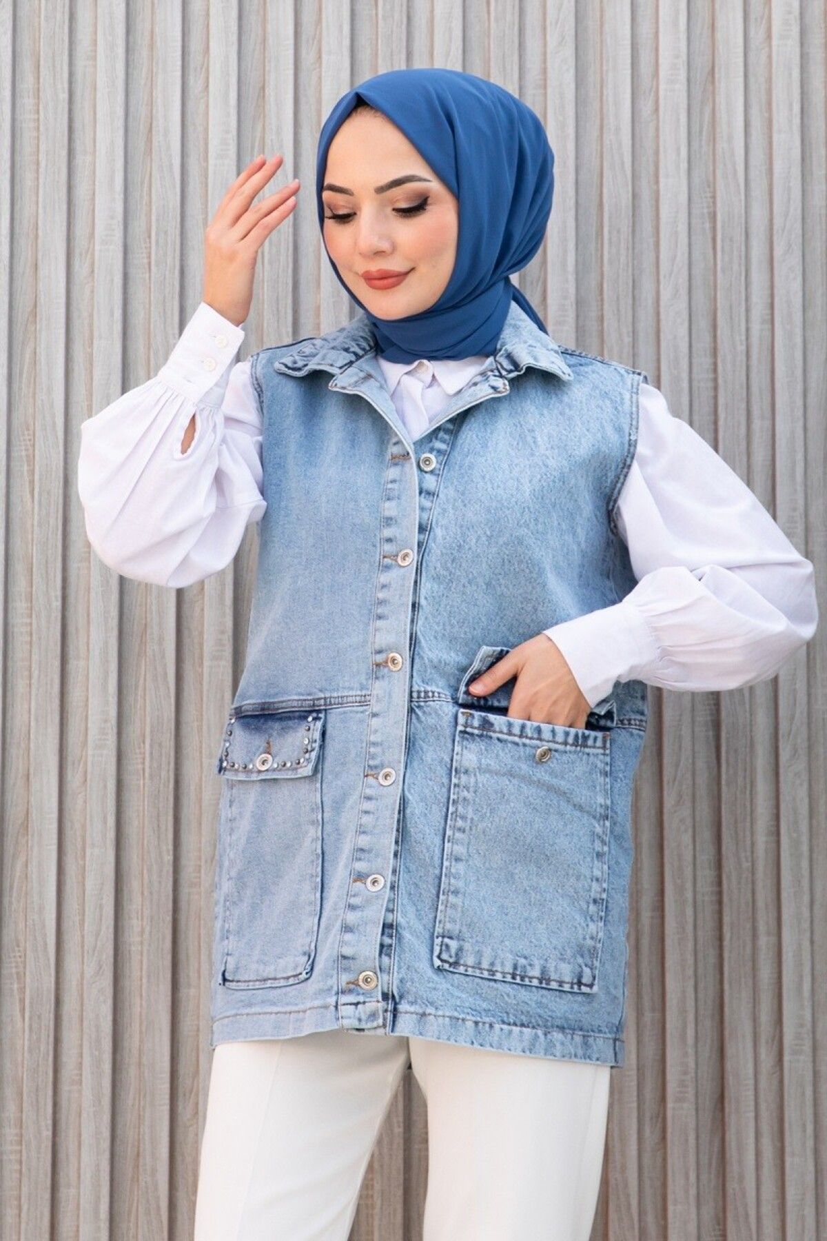 Aşkın fashion denim yelek