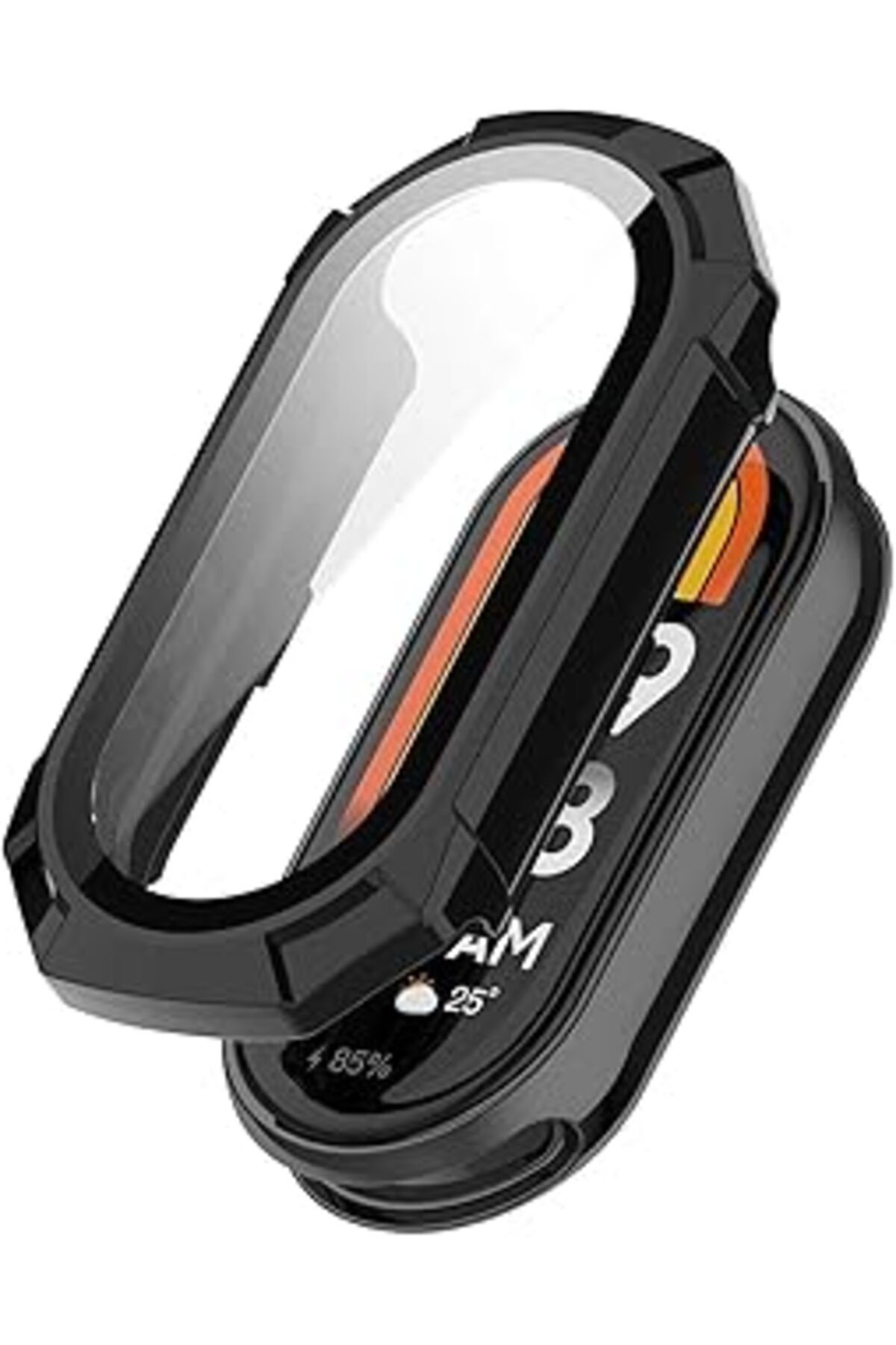 Mu Art Mi Band 8 Kılıf Darbeye Dayanıklı Matte Premium Slim Watchband Siyah [Mi Band 8 Ile Uyumlu Kılıf -