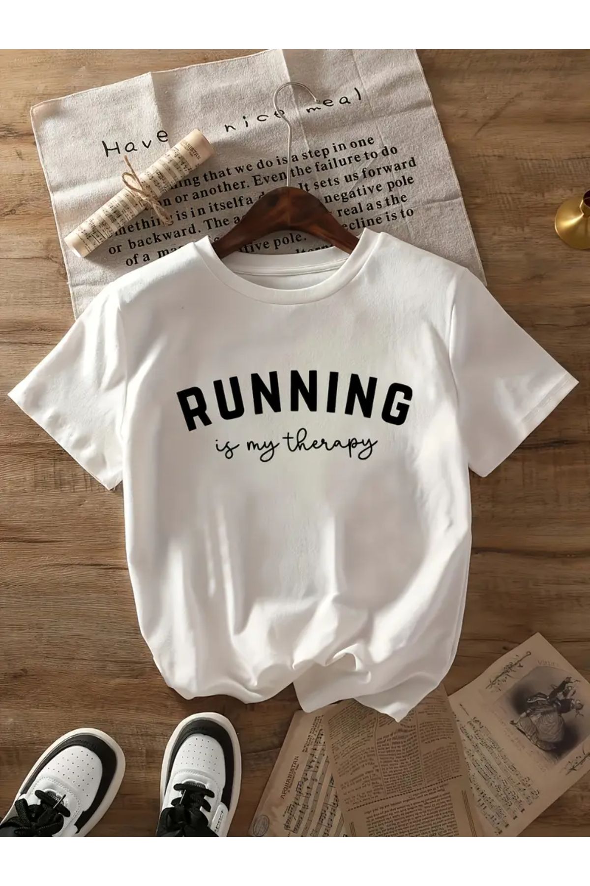 OUİ BUTİK Unisex Running Baskılı Oversize T-Shirt