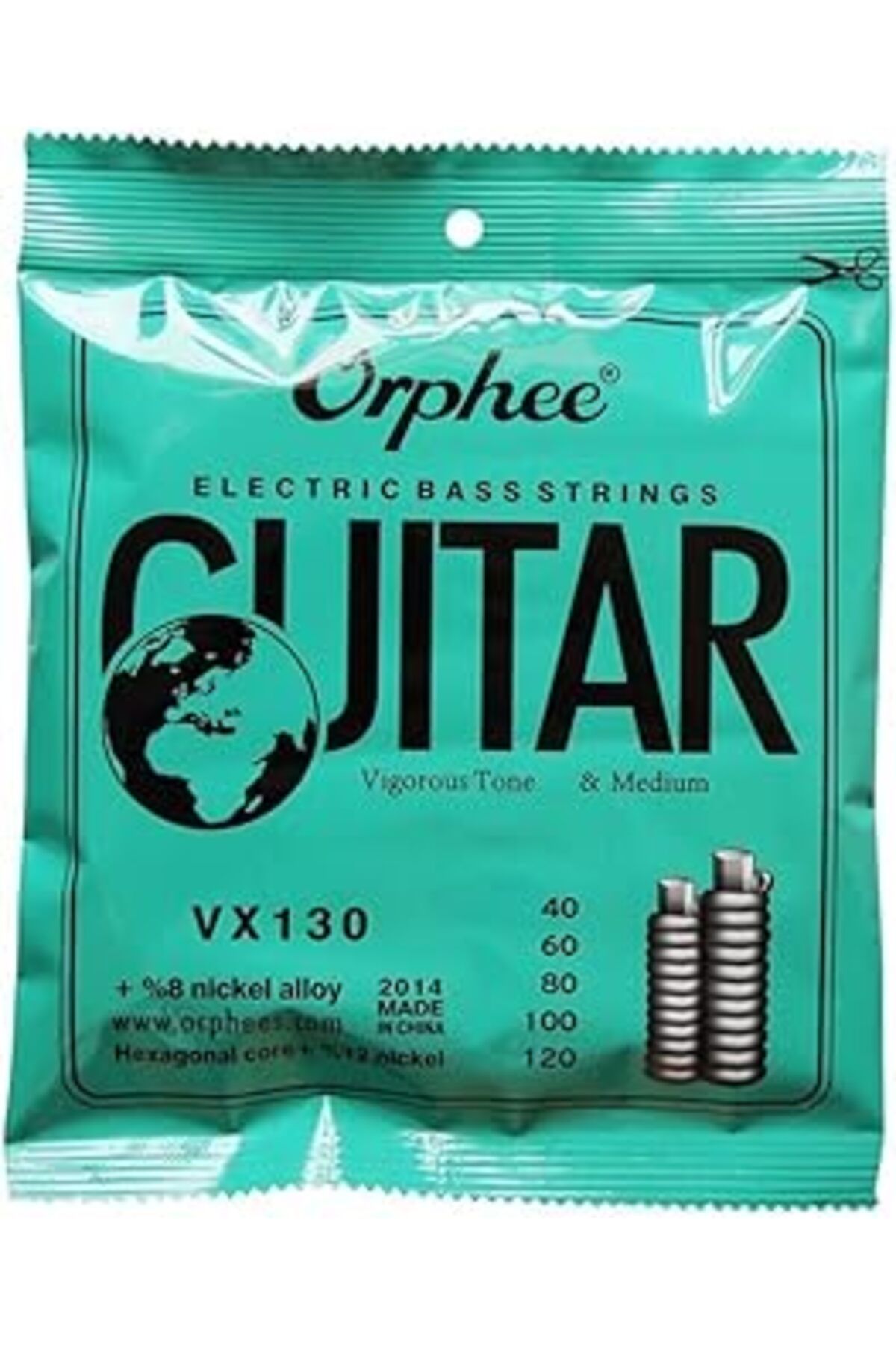 Pazarcan Raymond Joes Orphee Vx130 Bas Gitar Teli 5 Telli 40-60-80-100-120 Hexagonal Core Steel Nickel Alloy