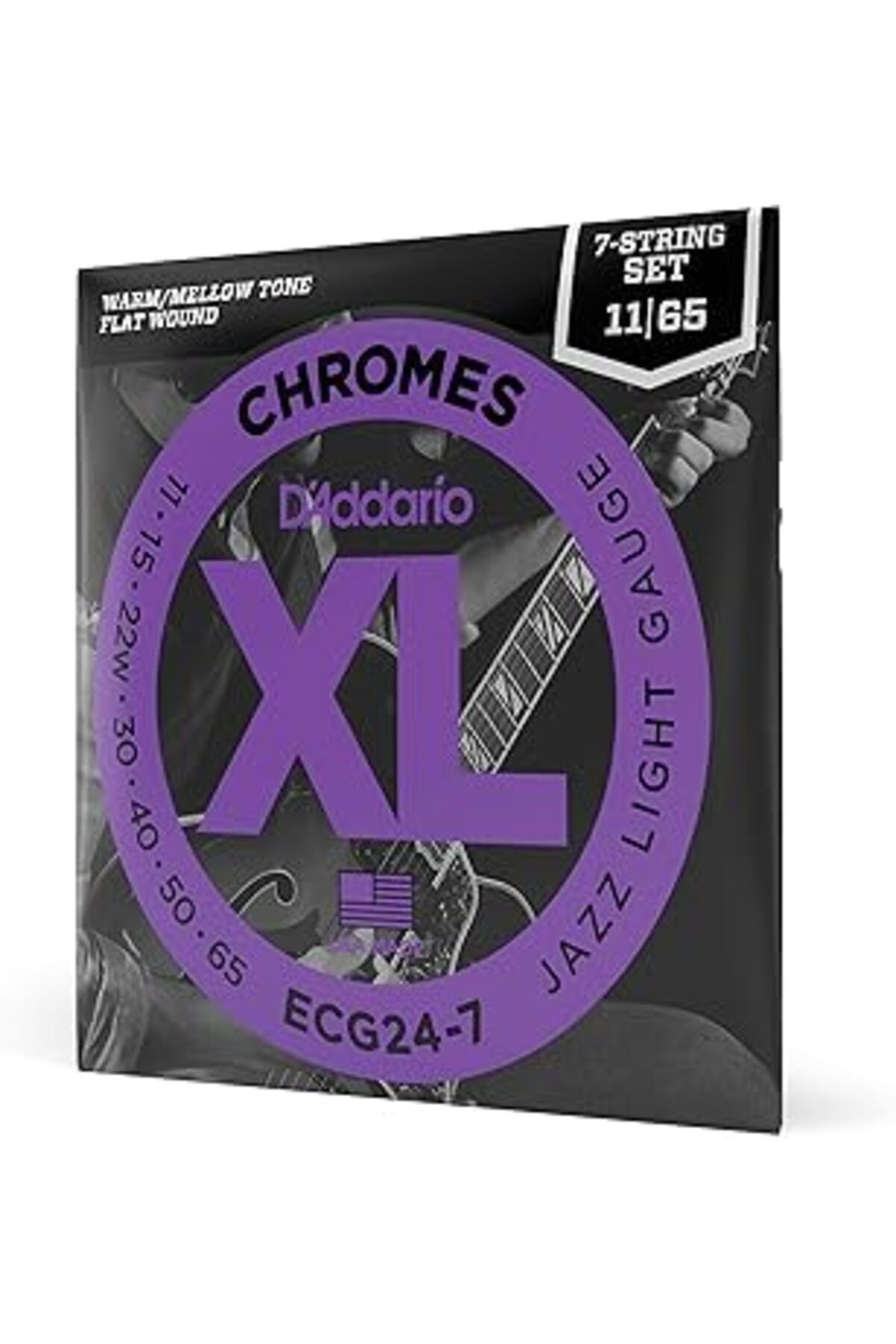 Pazarcan D'Addario Ecg24-7 Elektro Gitar Teli, 7 Telli, Chromes, 11-65, Jazz