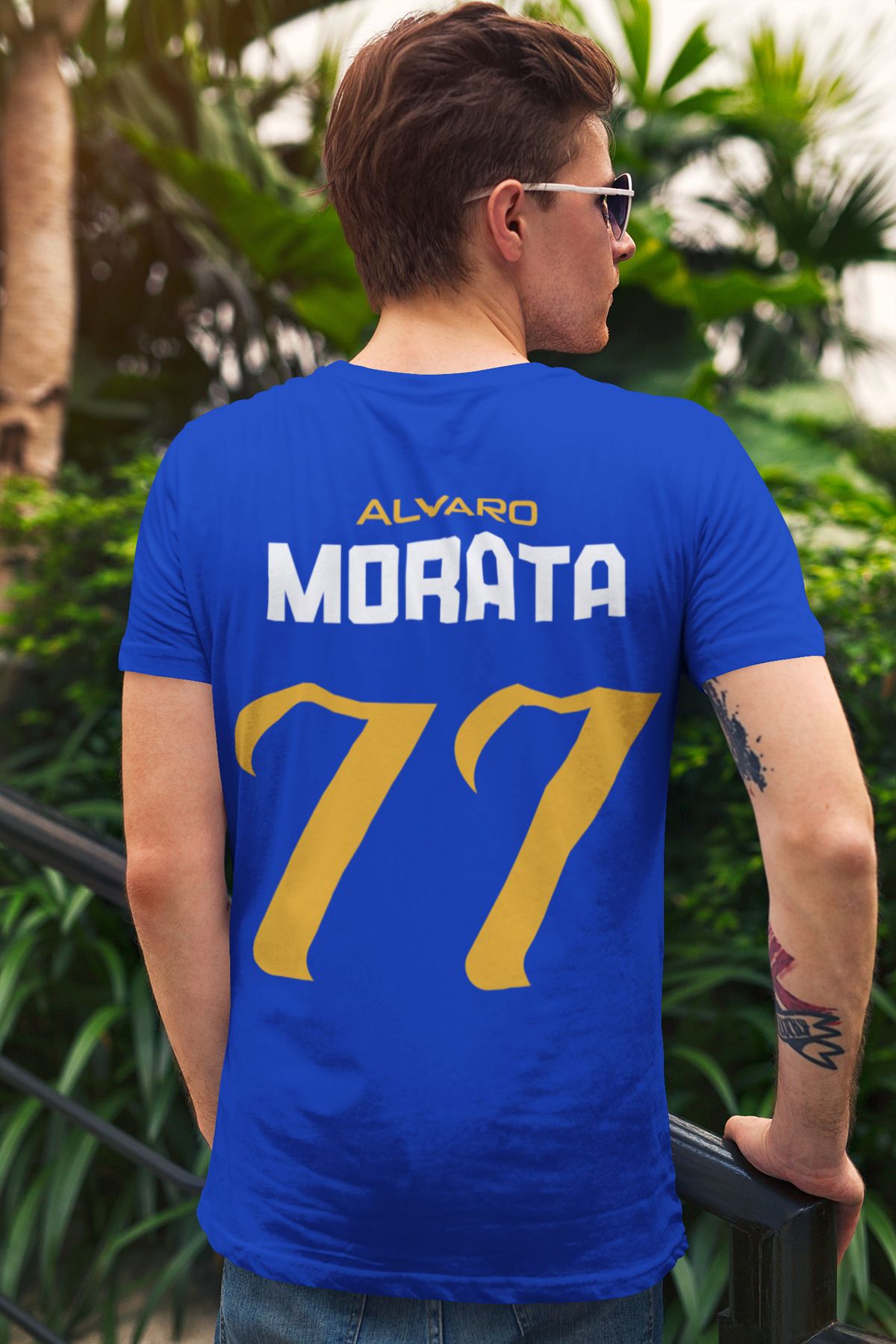 Biy Store Alvaro Morata futbolcu sırt forma baskılı unisex tişört regular fit t-shirt