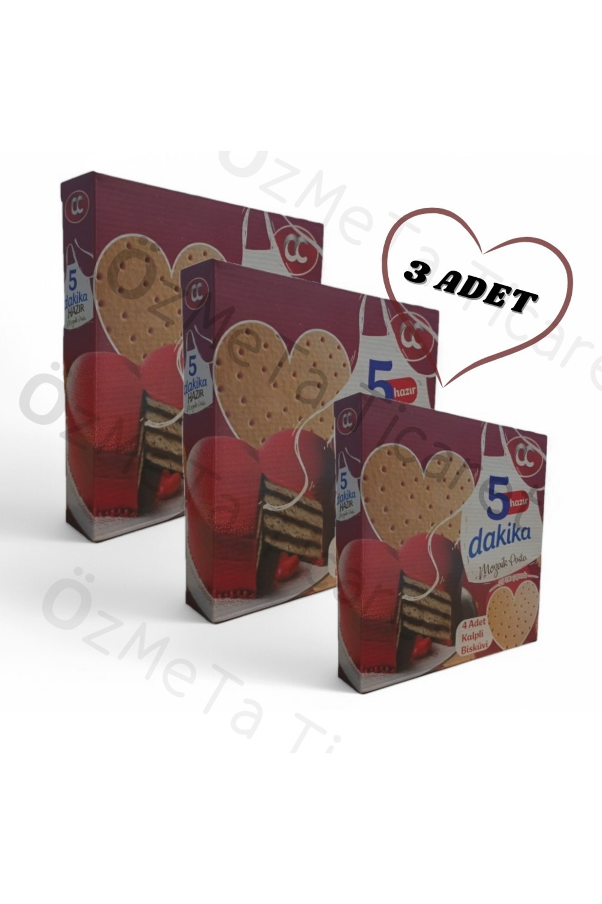 CC Kalpli 3adet 5 Dakika Hazır Mozaik Pasta Paket Içi 4 Adet