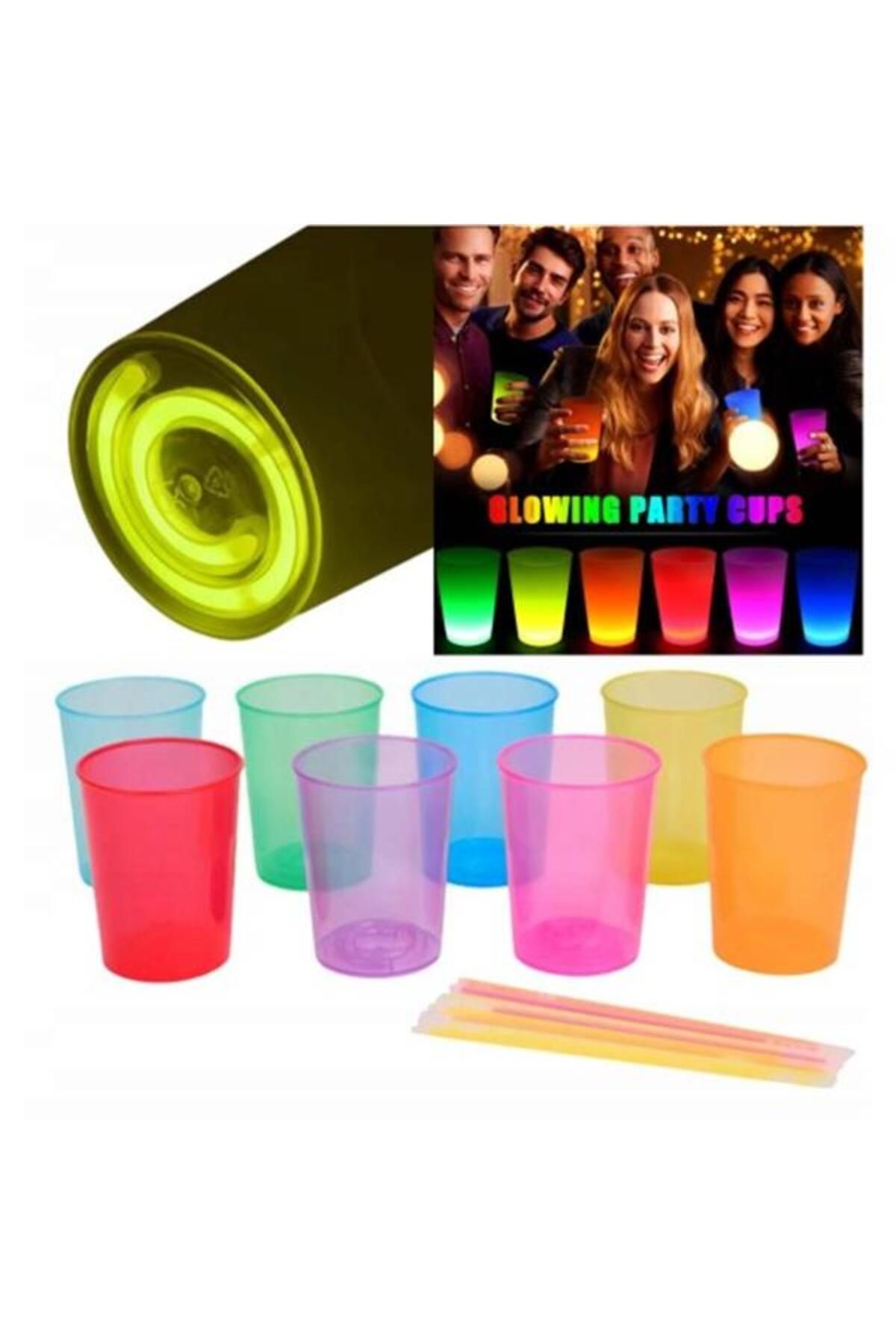 ÖYKÜ VE YİĞİT Karanlıkta Yanan Mega Glow Bardaklar 8 Adet