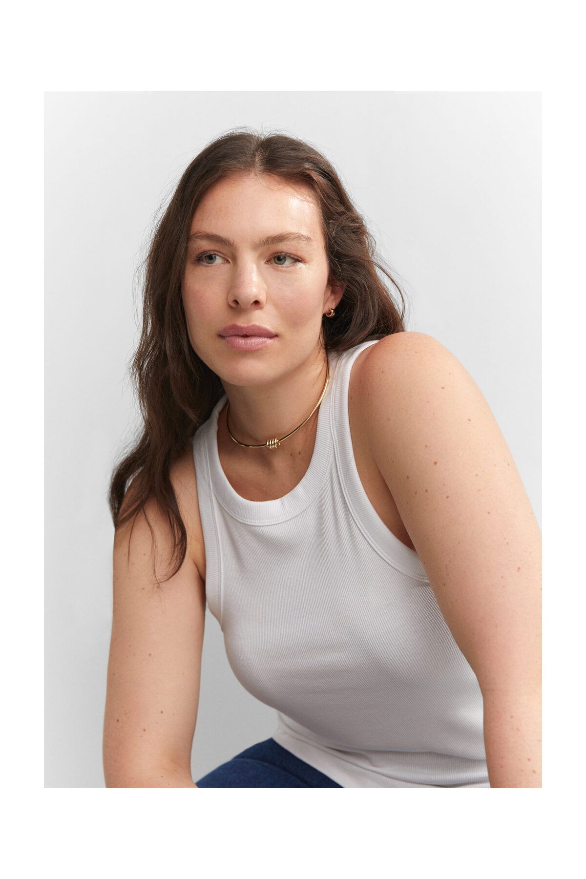 MANGO Woman-Top cu nervuri din amestec de bumbac 9