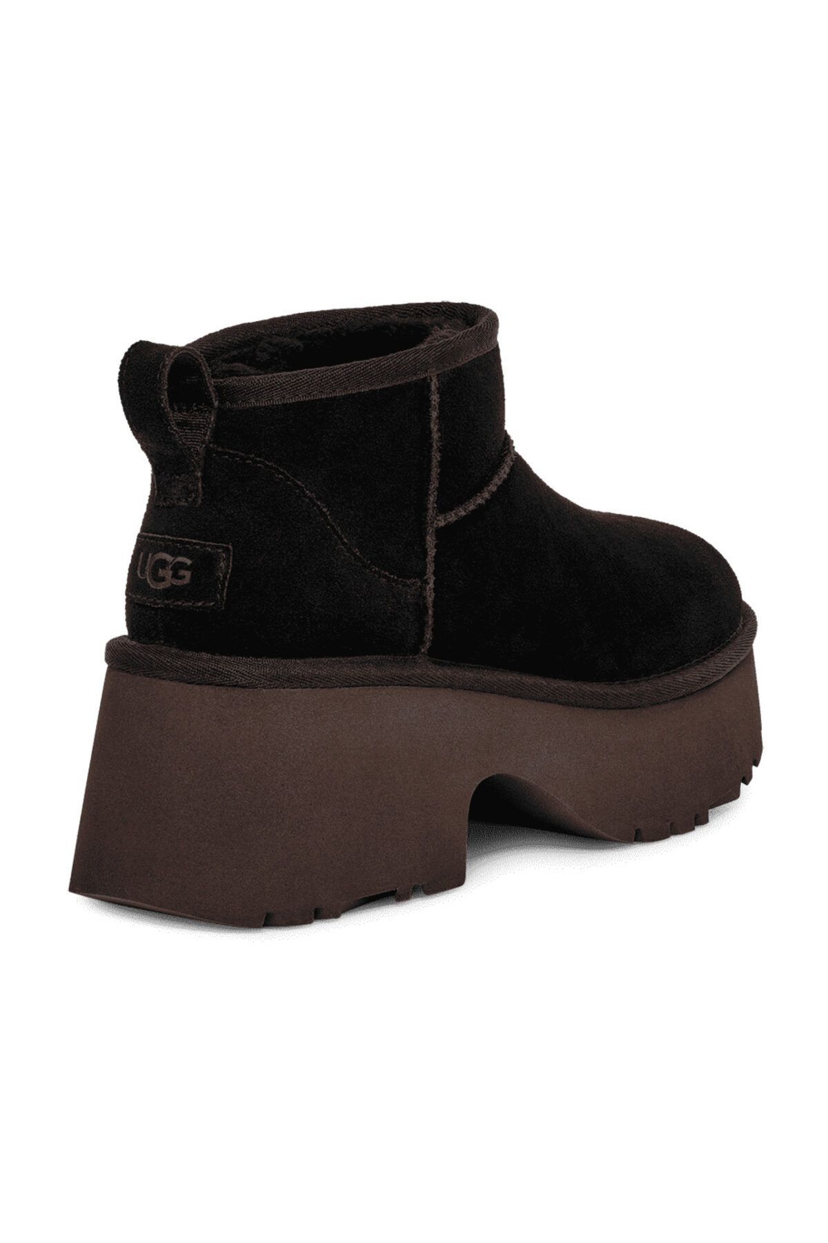 UGG-Fekete bőr logós, lapos talpú női csizma - 1158311 4