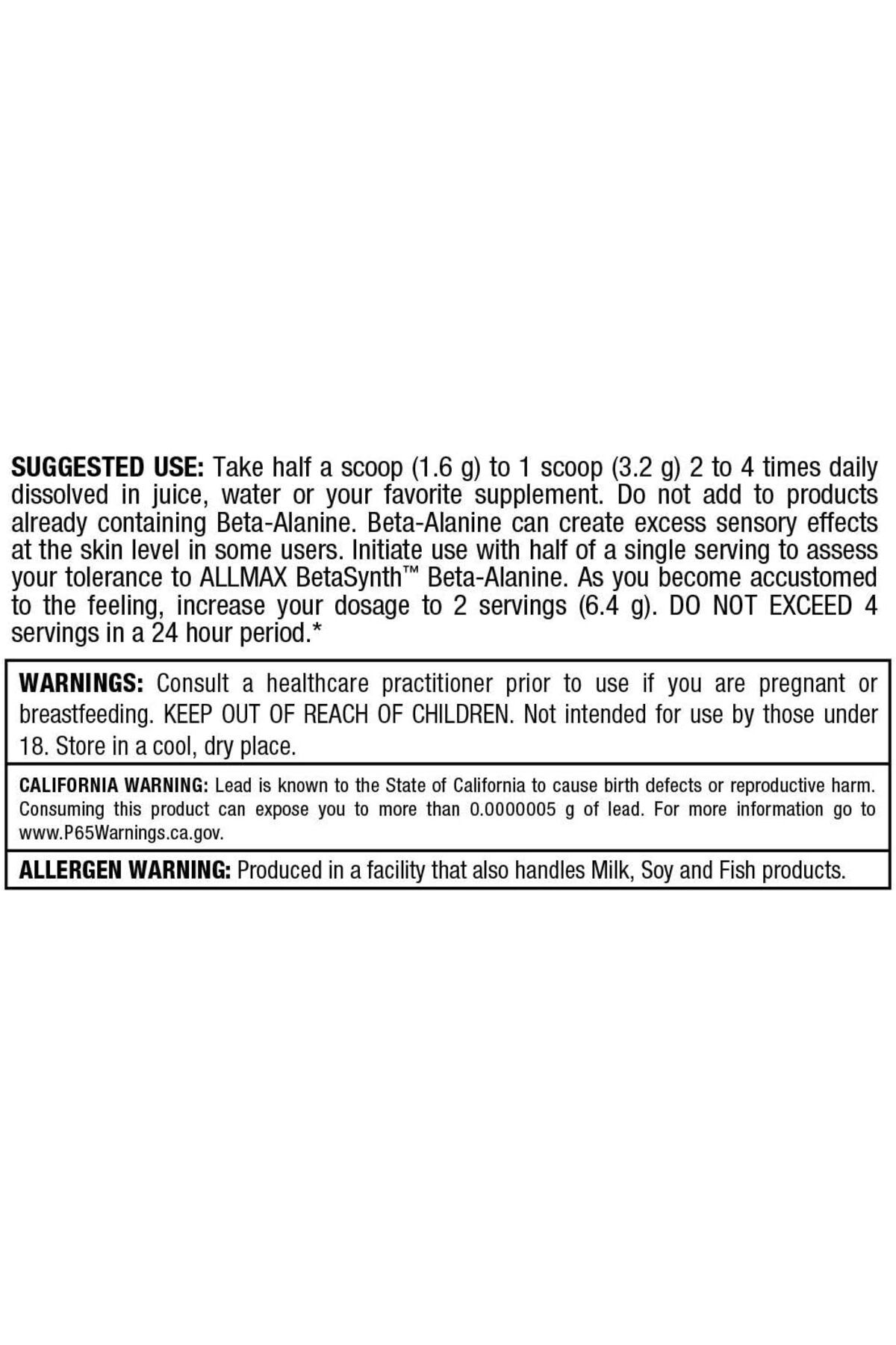 ALLMAX Nutrition-Beta Alanine Supplement (400g) 4