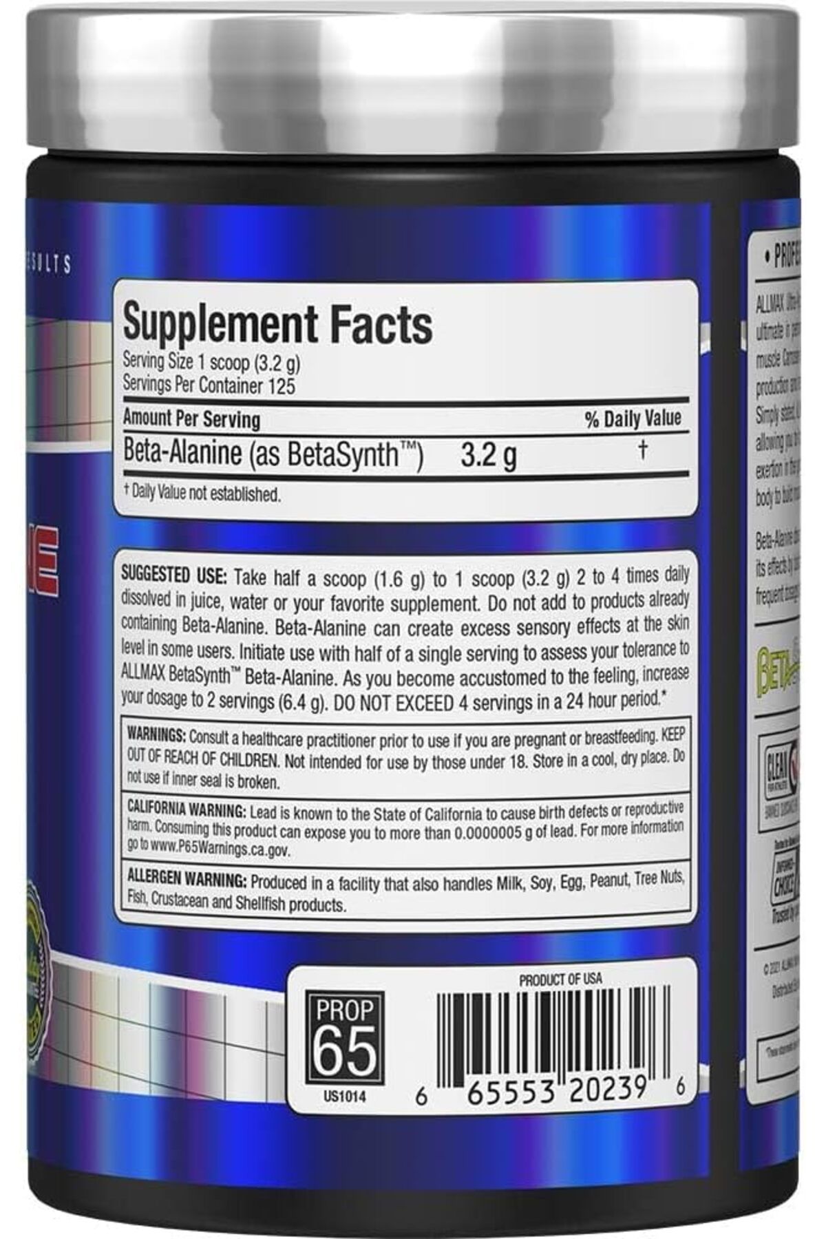 ALLMAX Nutrition-Beta Alanine Supplement (400g) 3
