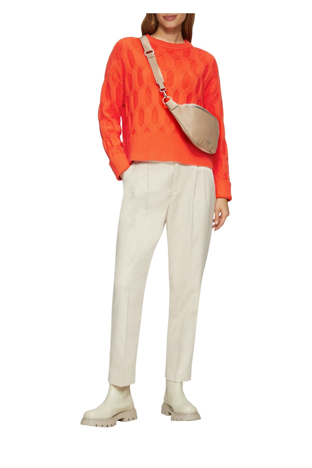 s.Oliver-Oversized jumper with a knit pattern 2