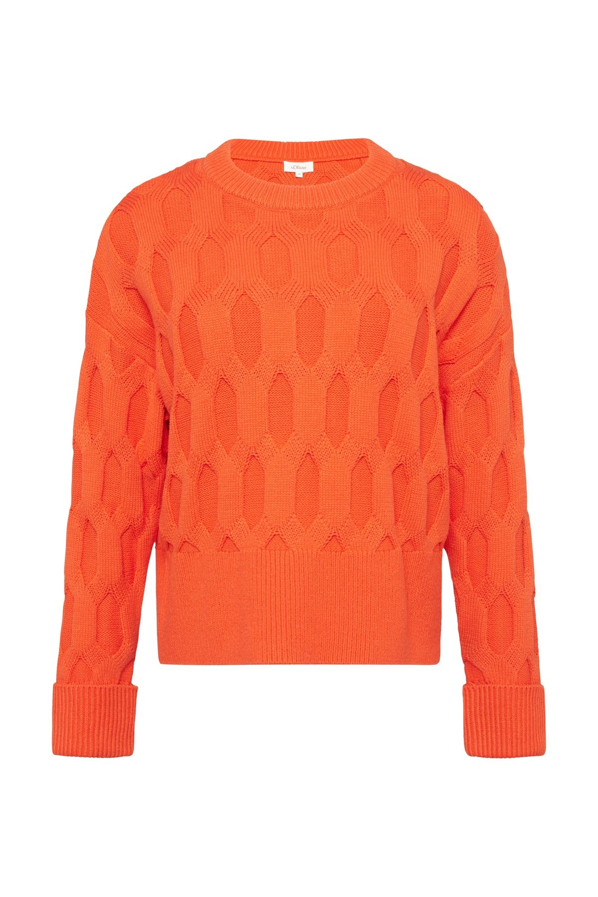 s.Oliver-Oversized jumper with a knit pattern 3