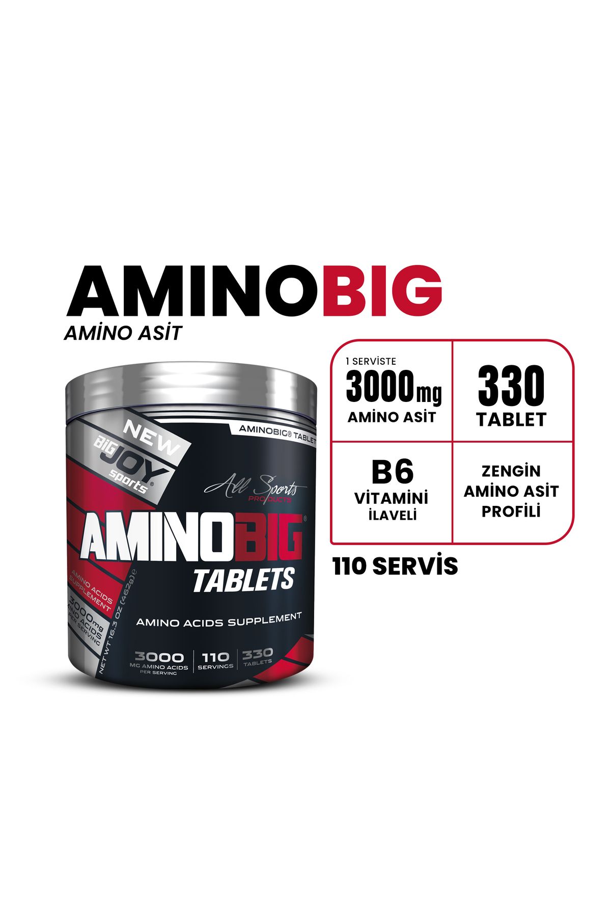Bigjoy Sports-Amino Big 330 Tablets - 110 Serve Complex Amino Acid 2