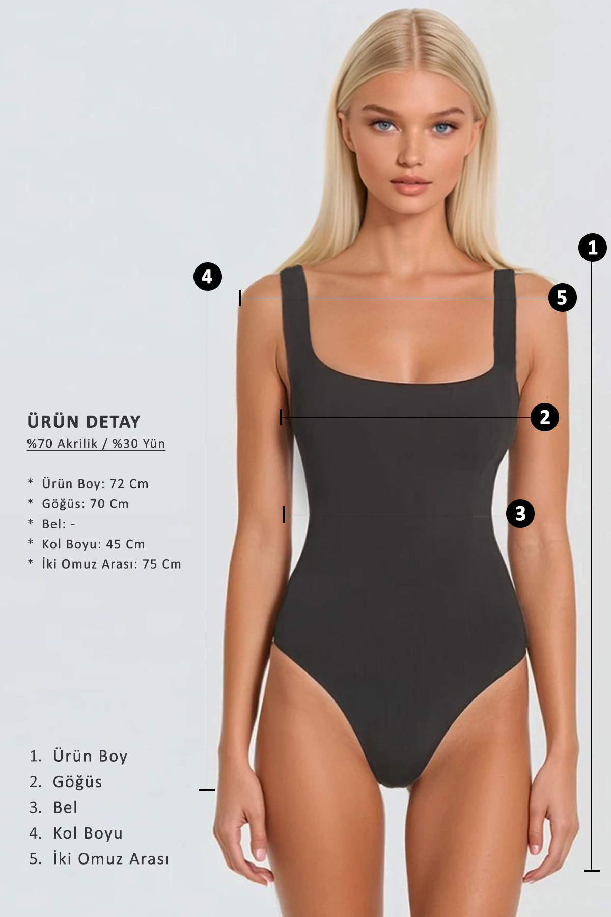 Trend Alaçatı Stili  Kadın Siyah Bisiklet Yaka Çizgili Yanı Yırtmaçlı Oversize Triko Kazak ALC-X9338 - Görsel 6