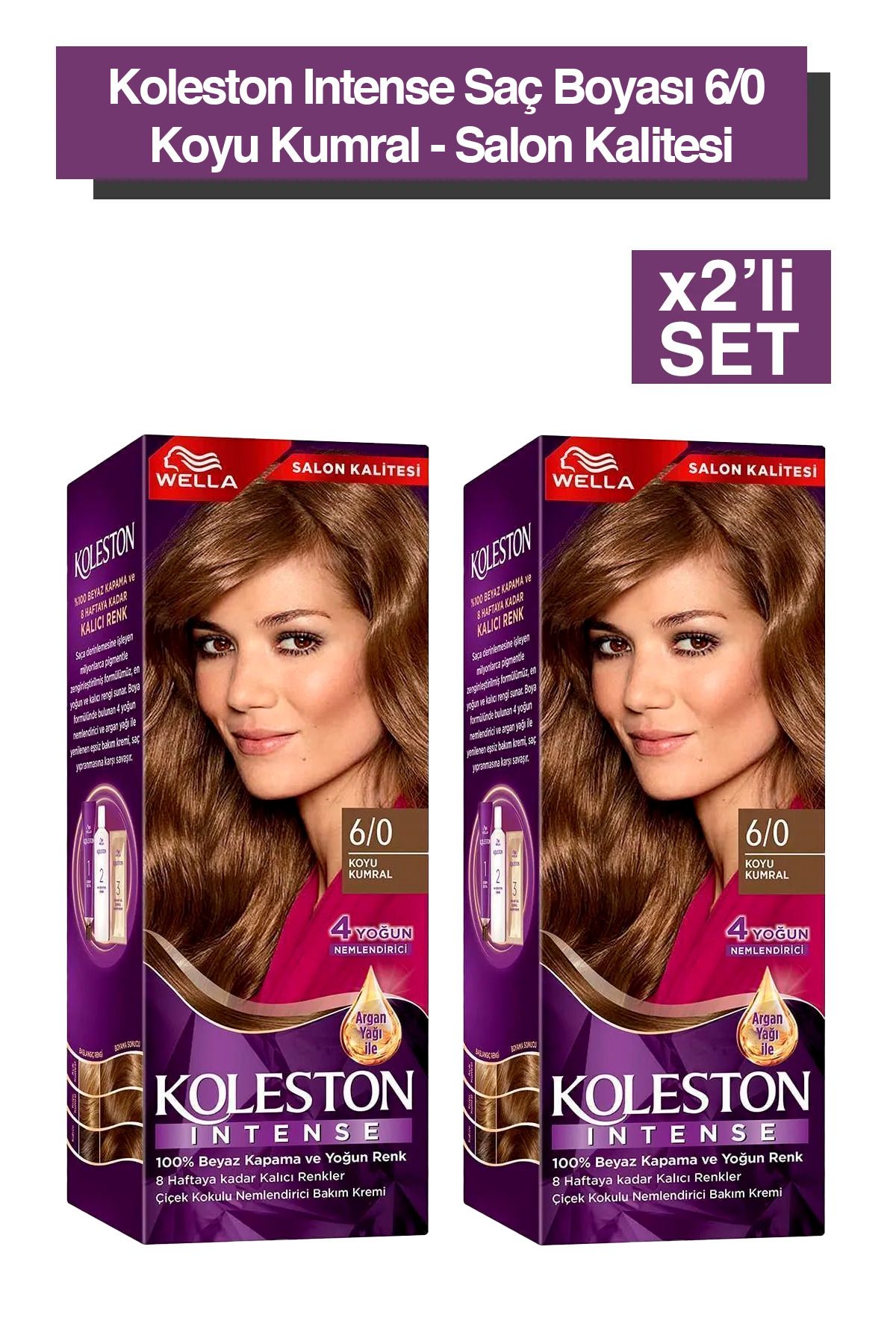 رنگ موی Koleston Intense 6/0 Dark Aburn - Salon Quality 2x Wella
