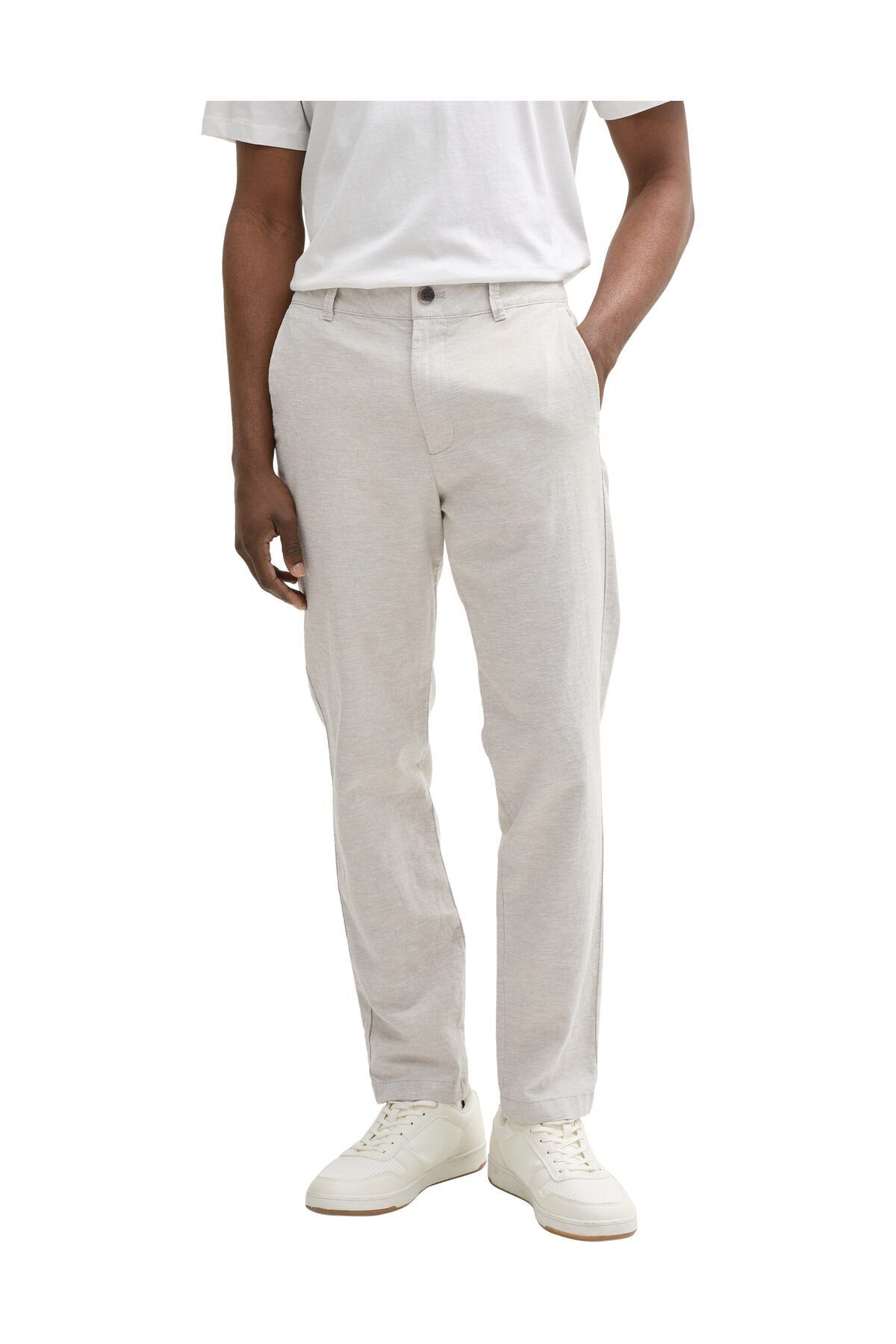 Tom Tailor Denim Beżowe Spodnie Abbey Stone Chambray Dla Mężczyzn - XL