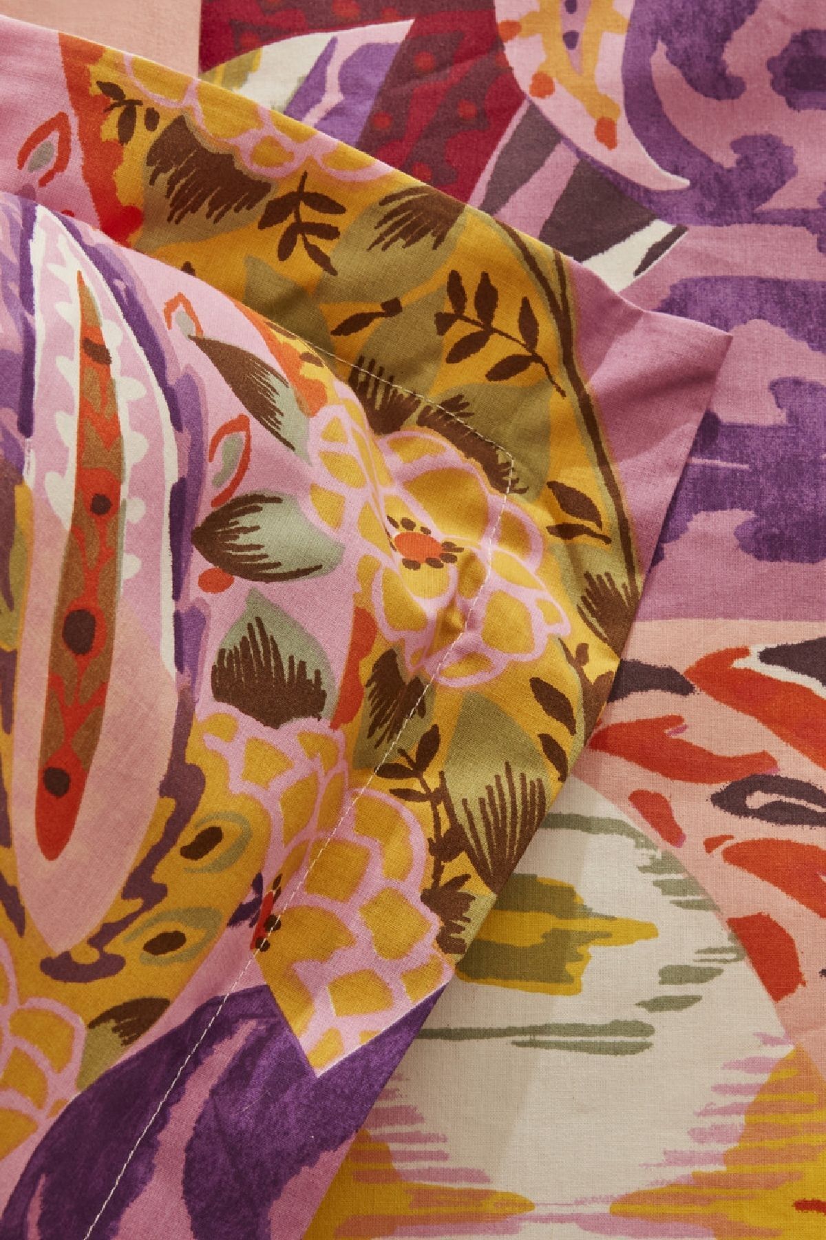 Karaca Home-Ruiz Fuchsia Double 100% Cotton Bedding Set 5
