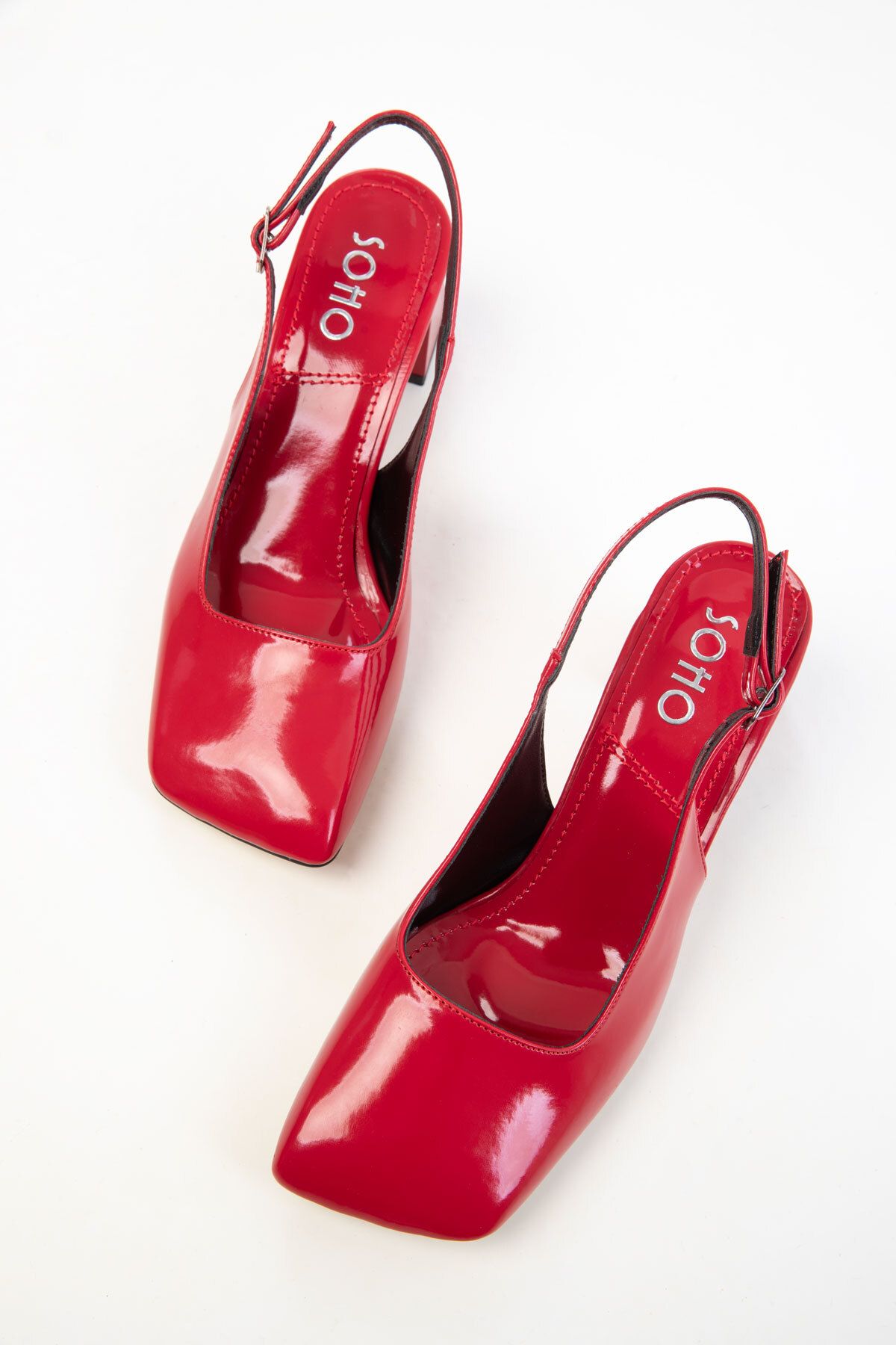 SOHO-Klassische Damenschuhe mit Absatz aus rotem Lackleder 20426 4