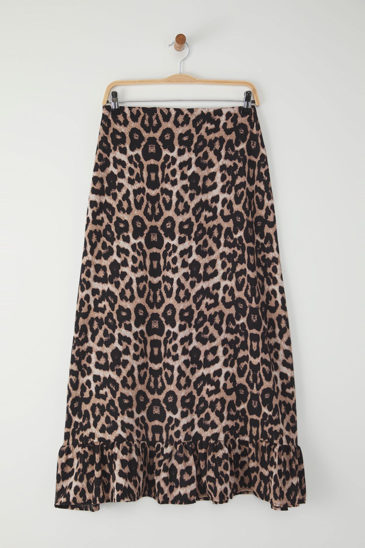 Edit by Trendyol-Vícebarevná midi tkaná sukně s leopardím potiskem TEDSS25ET00006 1