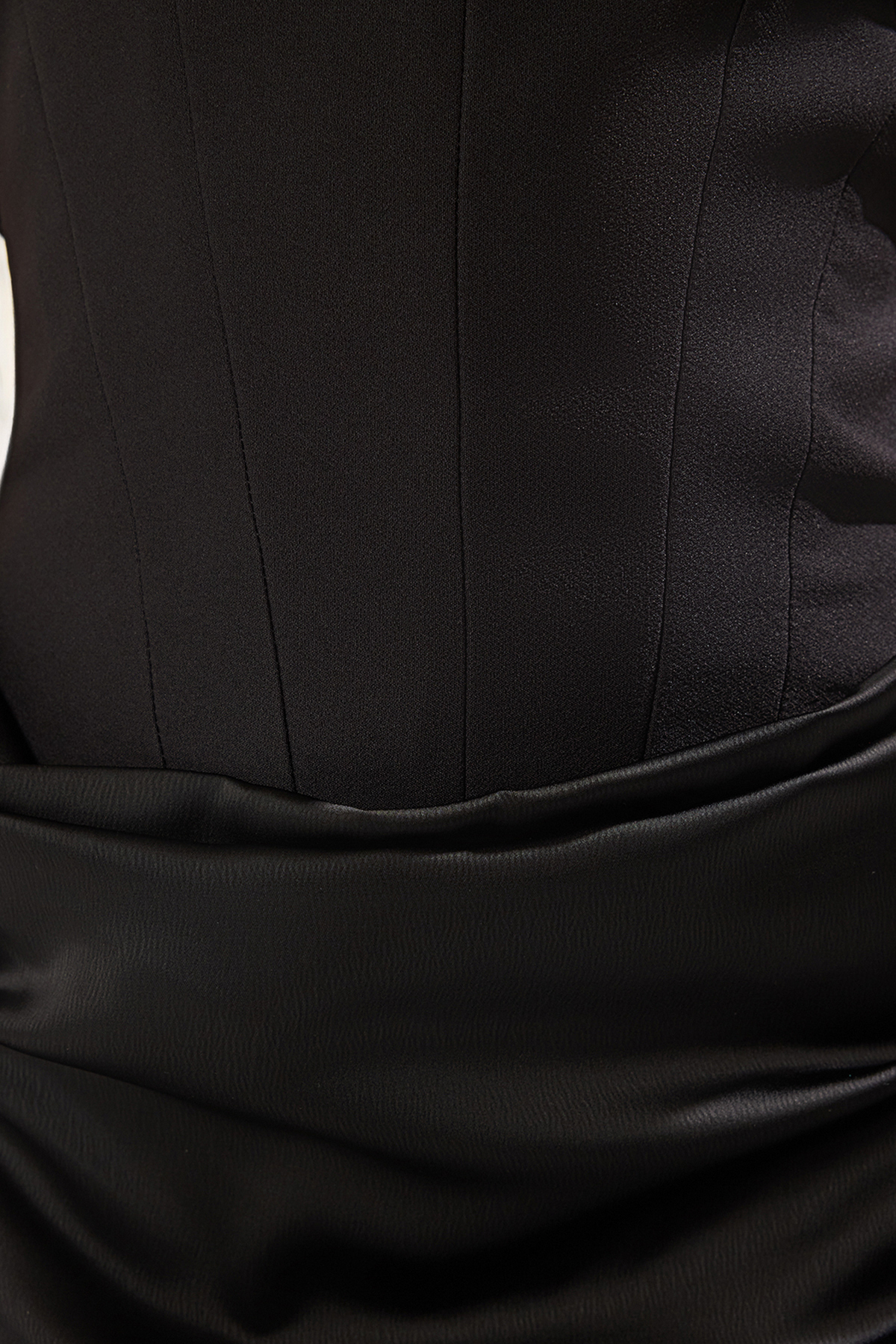 Trendyolmilla  Siyah Straplez Dokuma Uzun Şık Mezuniyet/Balo Abiye Gece Mezuniyet Elbisesi TPRAW25EL00195 - Görsel 7