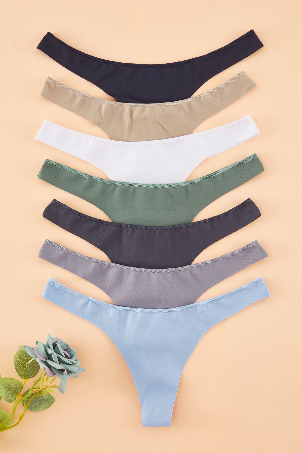 Trendyol Collection Többszínű 7'li varrat nélküli lézerrel vágott nadrág mikro tanga THMSS25KU00036
