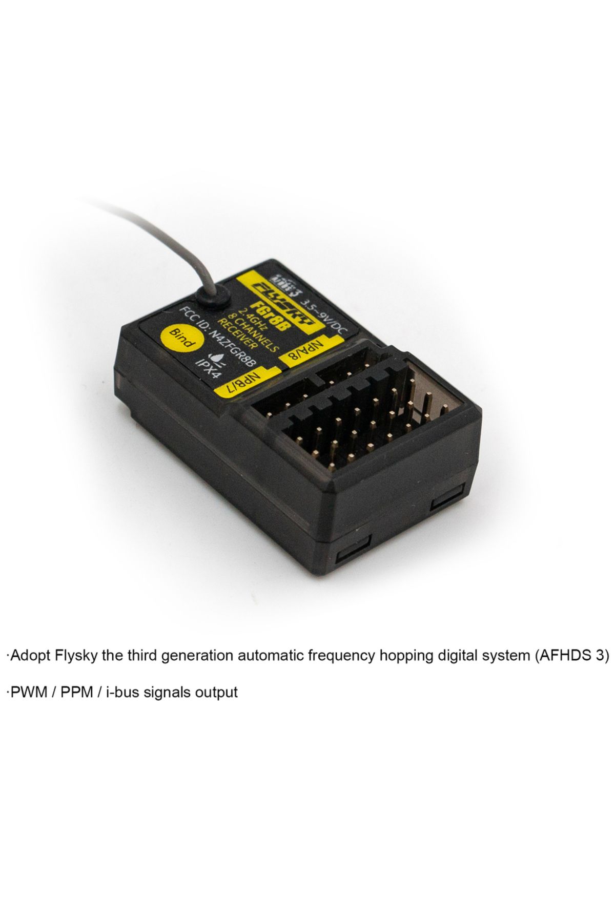 Choice-Fgr8b Flysky Fgr8b 2.4ghz 8ch Receiver Pwm/ Ppm/ I-bus Output For Afhds3 Transmitters Rf Modules Pl1 3