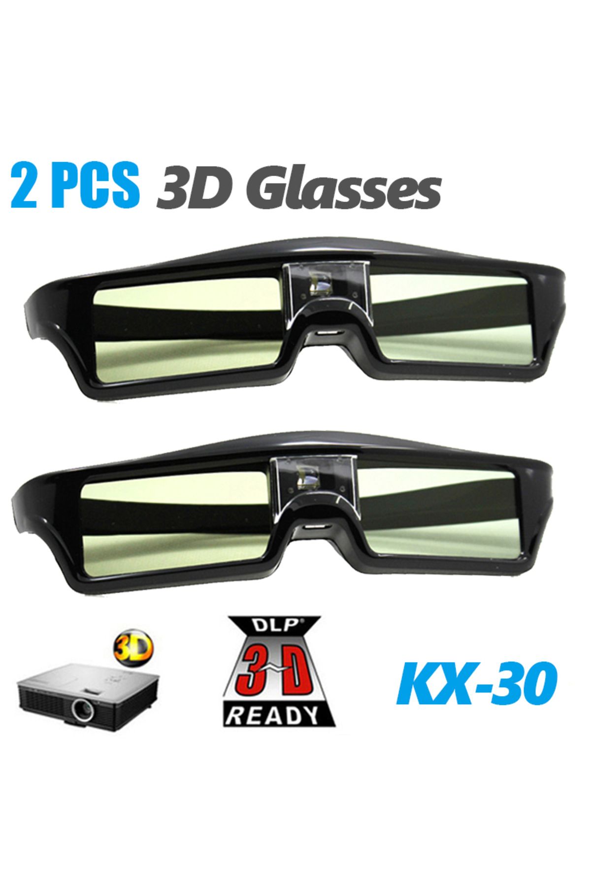 SJCAM-2pcs Kx30-black 2pcs 3d Glasses Dlp-link Active Shutter Universal For Xgimi Z4x(h1/z5 Optoma Sharp L 1