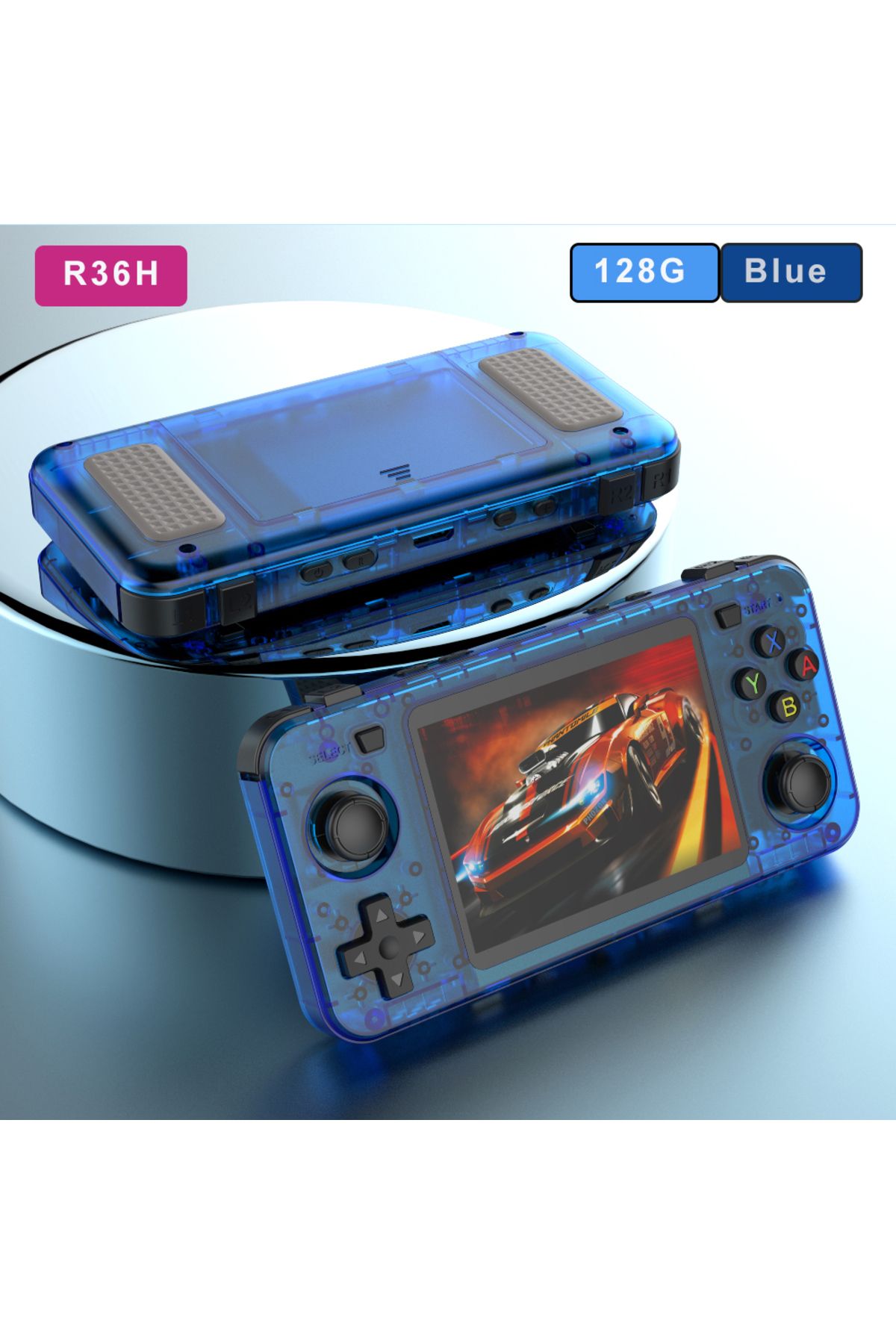 BOYHOM-R36H Blue 128G BOYHOM Green R36H Retro Video Game Console 3.5‘’ IPS Screen RK3326 3000 mAh Open Linu 1