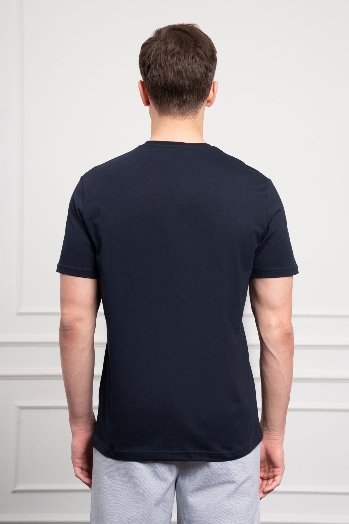 Morven-Tricou pentru bărbați, albastru bleumarin, din bumbac, cu croiala dinamică 6