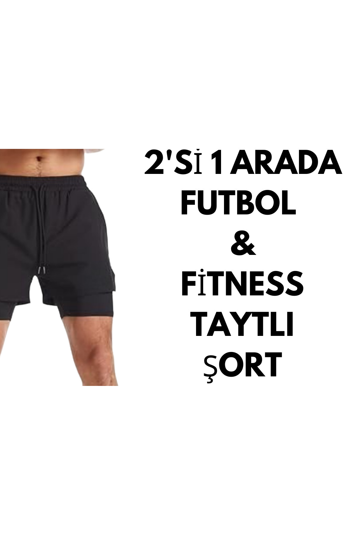 RUTBİL SPORTS Cepsiz 2'si 1 Arada-gym-fitness-antrenman-kısa Taytlı Şort- Taytlı Şort Birleşik 2'si 1 Arada