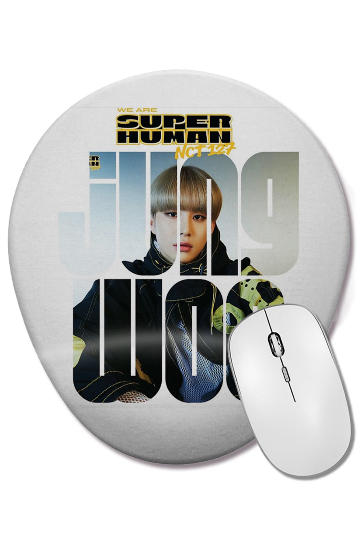 BASKI DÜNYASI-Nct 127 Jungwoo Superhuman Oval Mouse Pad with Wrist Support 1