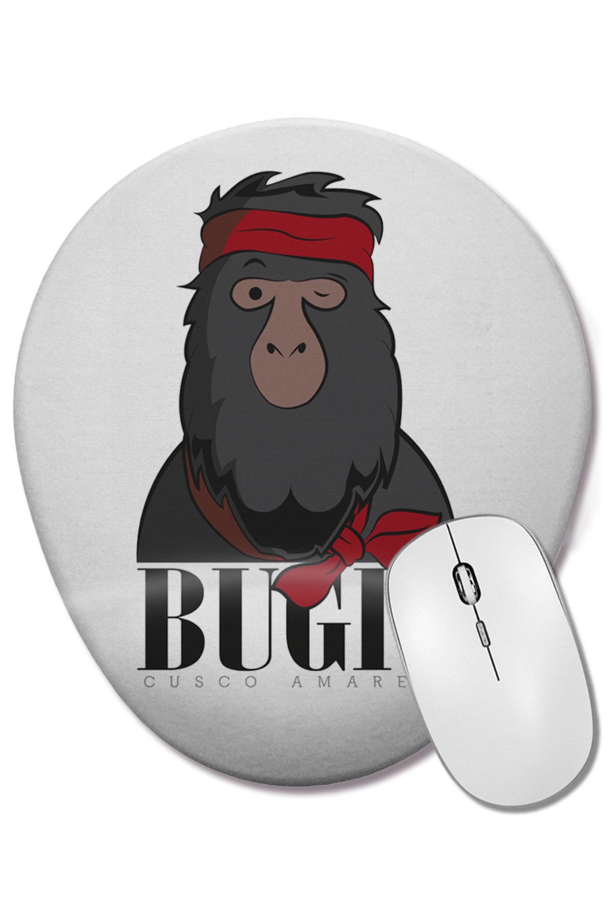 BASKI DÜNYASI-Bugiu Oval Mouse Pad with Wrist Support 1