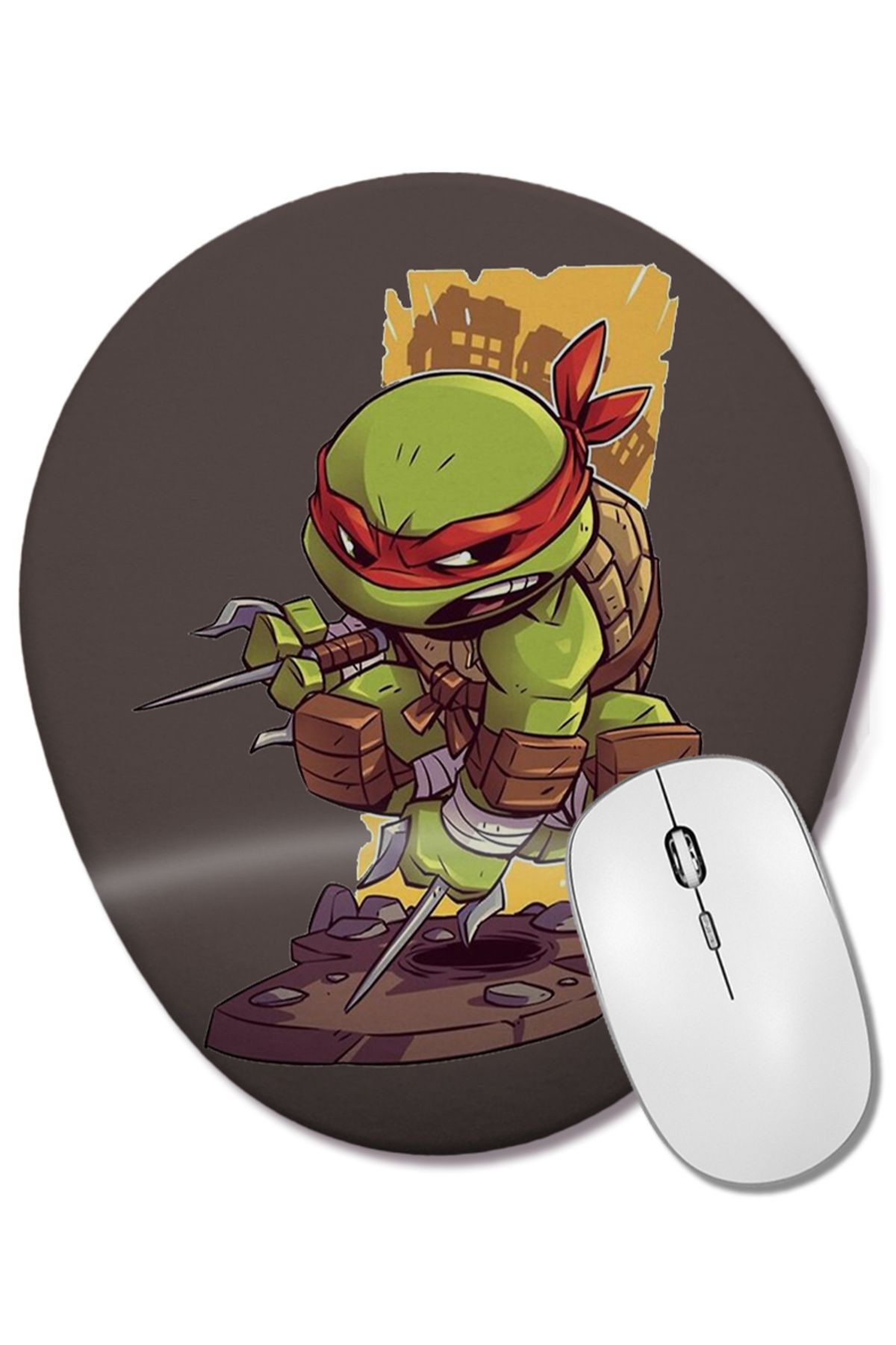 BASKI DÜNYASI-Ninja Turtle Ninja Turtle Oval Mouse Pad with Wrist Support 1