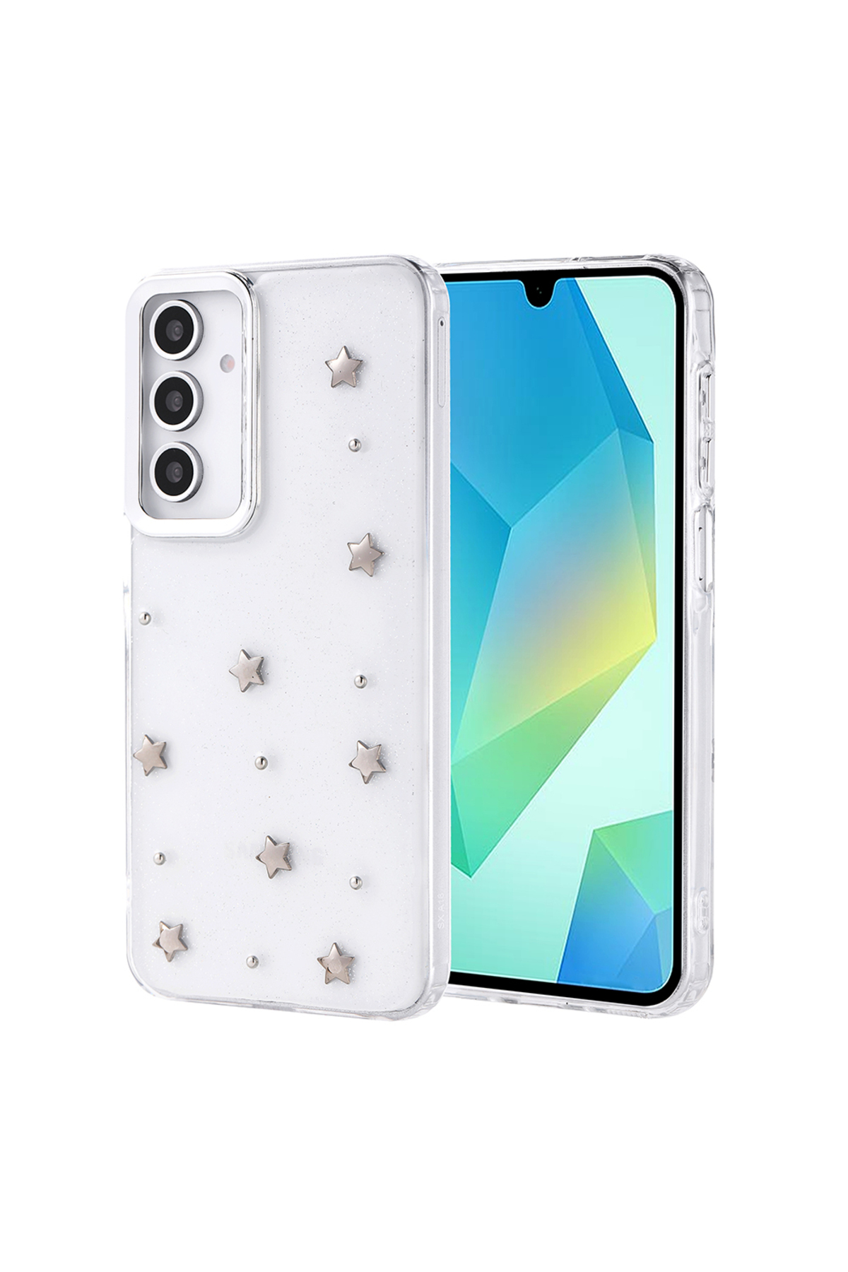 Samsung Galaxy A16 Compatible Case Camera Protruding Airbag Design Glitter Aesthetic Transparent Cover