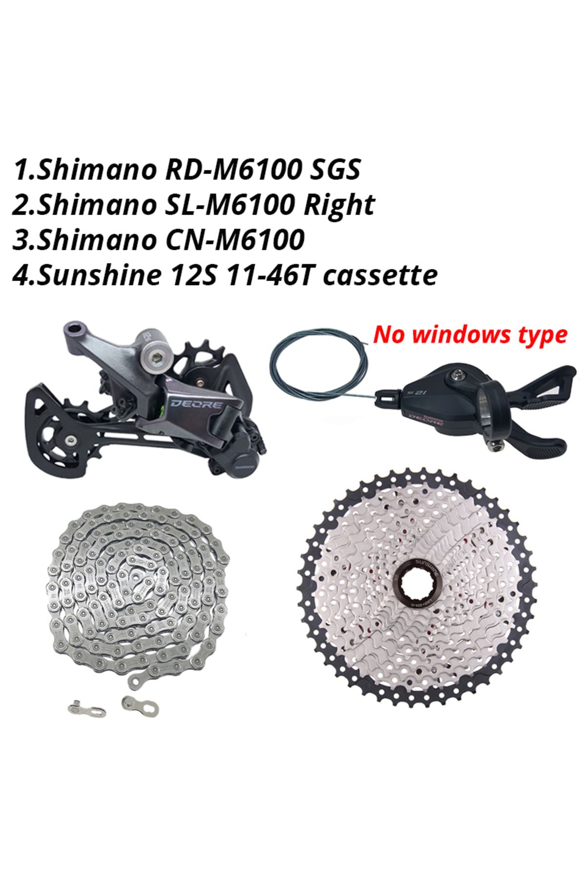 Choice-No windows 46T Shimano Deore M6100 1x12 Speed Derailleurs Groupset 12 Speed Right Shift Lever Dowel 1