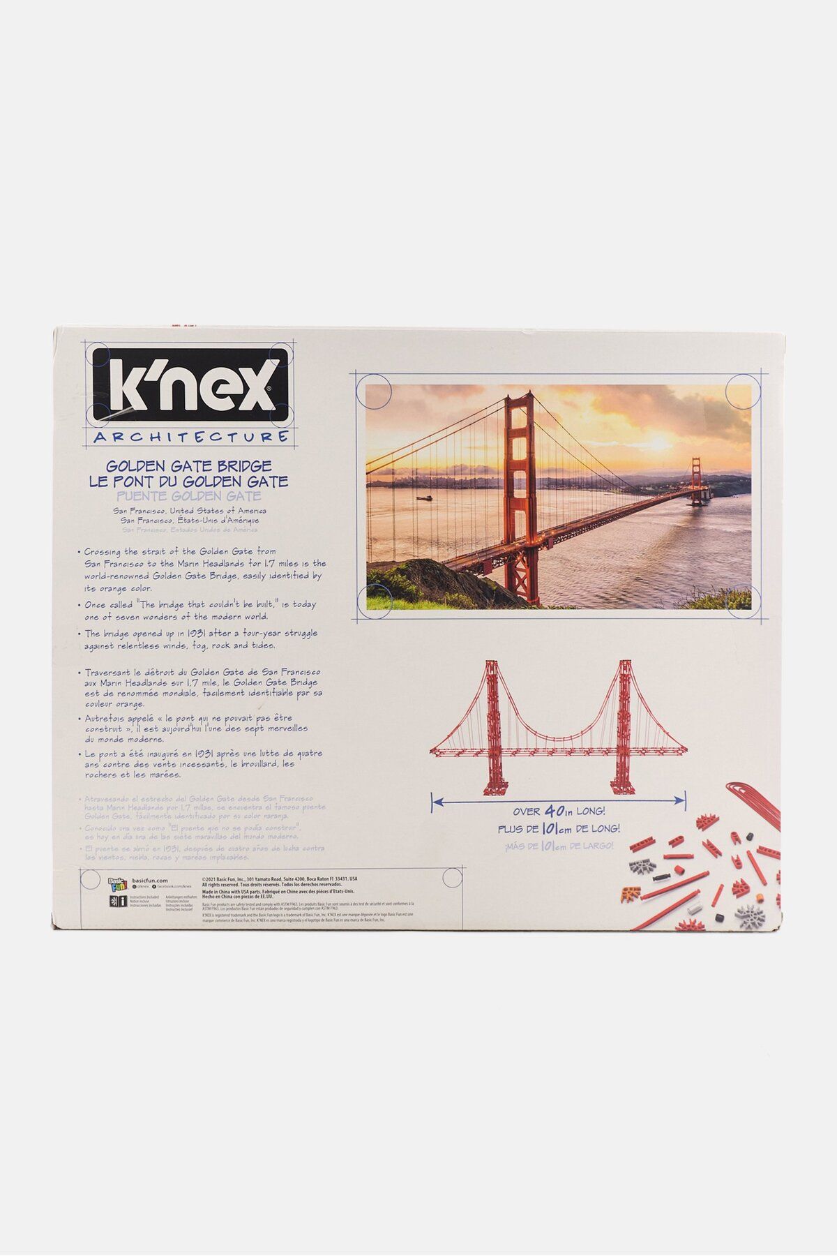 K'nex-Golden Gate Bridge Build It Big Collectible Building Set 1,536 Pieces, Red 2