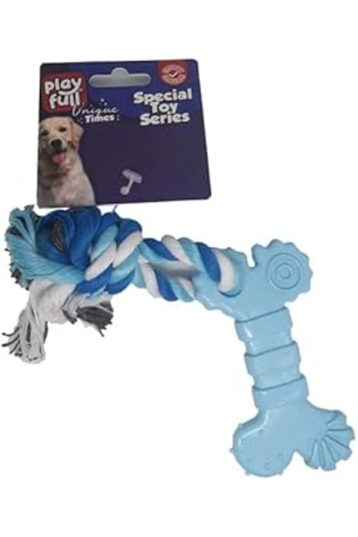 Mu Art Pf-4052-Playfull Kemik Şeklinde İpli Köpek Diş Kaşıma Oyuncağı 18 Cm