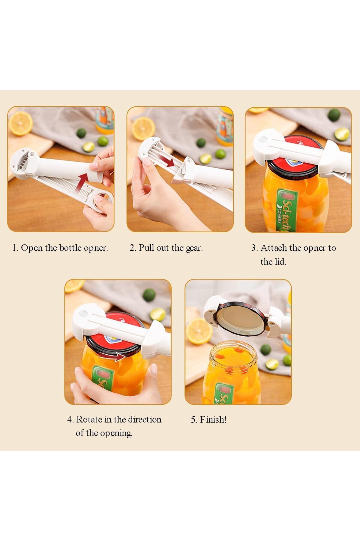 COOYA-3 in 1 Multi-Function Retractable Bottle Opener, Portable Reusable Magnetic Wall Mounted Jar Opener 4
