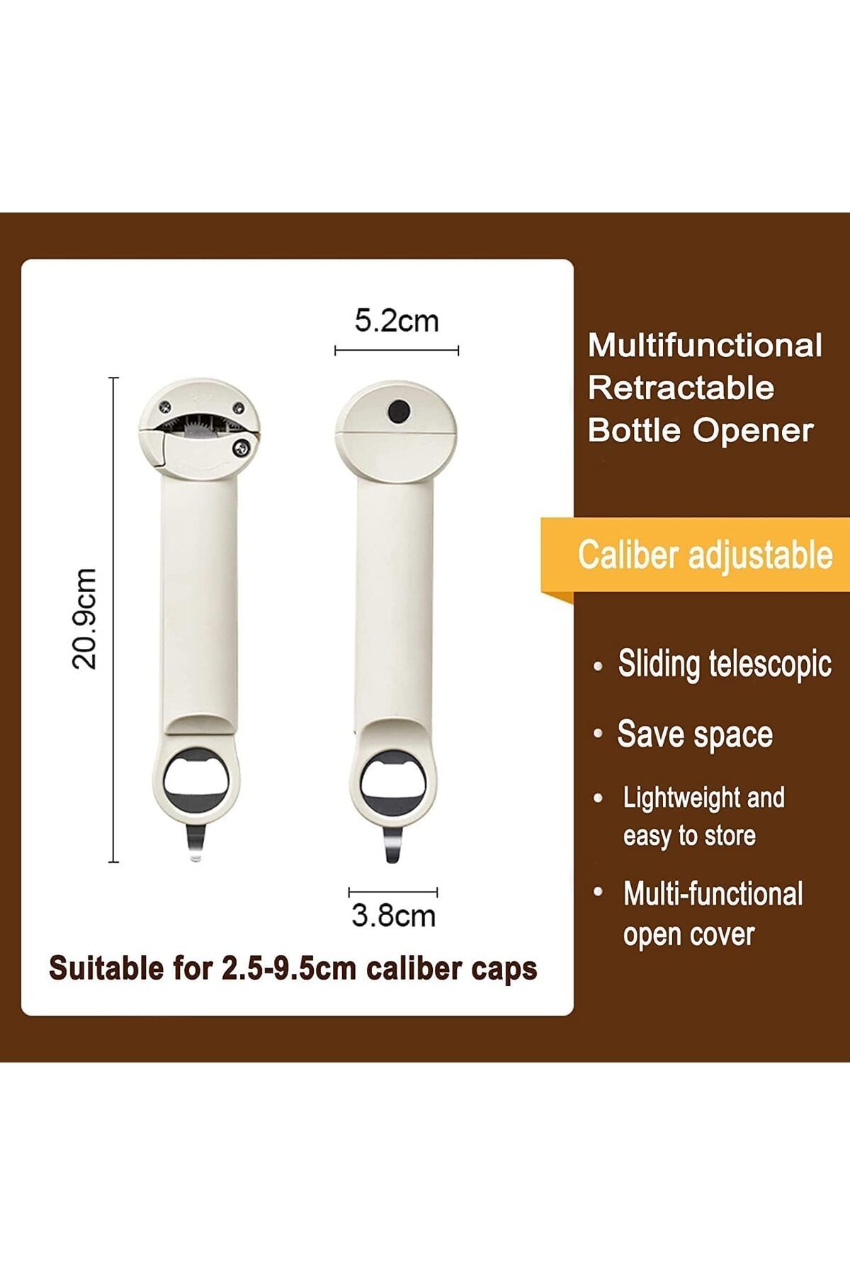 COOYA-3 in 1 Multi-Function Retractable Bottle Opener, Portable Reusable Magnetic Wall Mounted Jar Opener 6