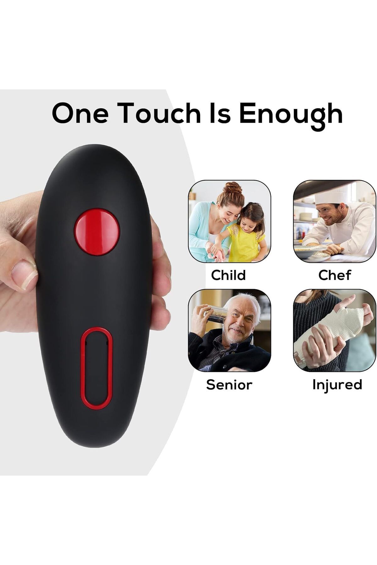 COOYA-Electric Can Opener, Automatic with One-Touch On and Off, No-sharp Edge, Battery Operated 5