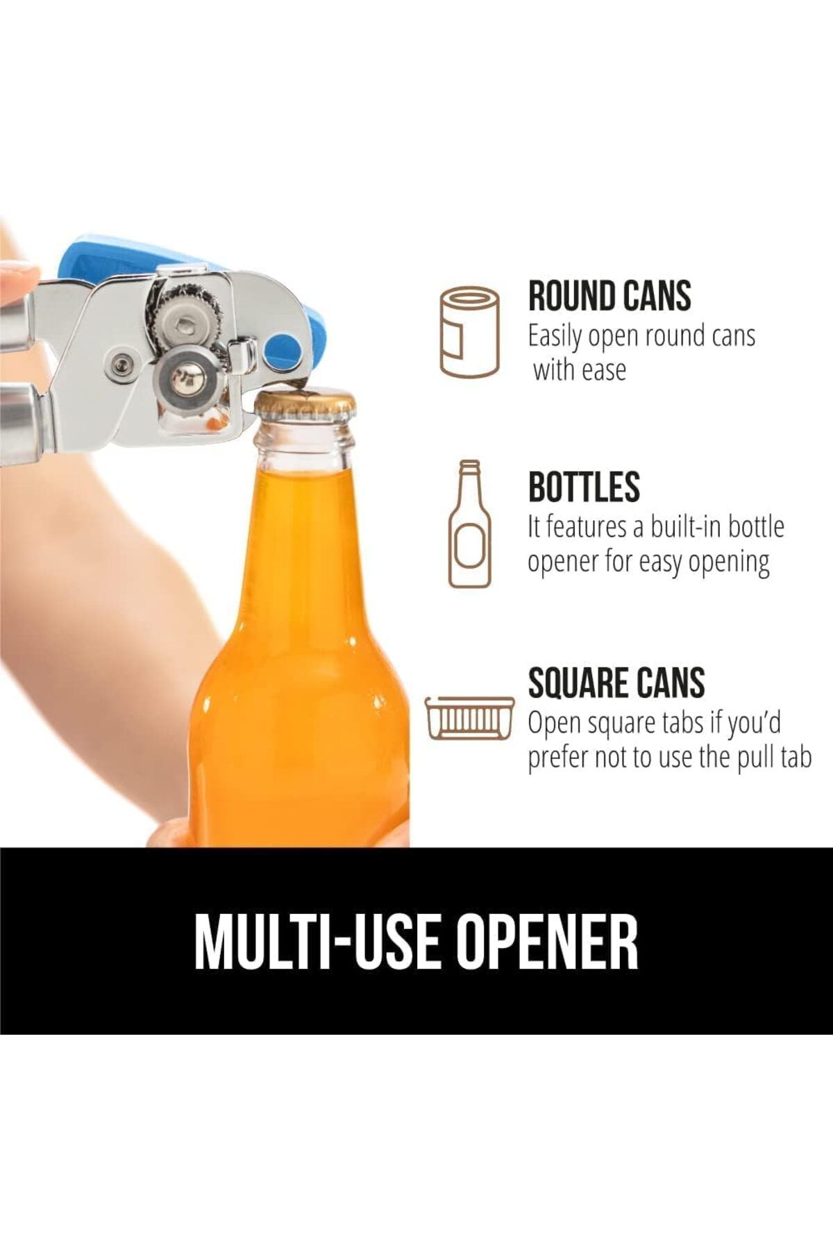 COOYA-Can Opener, Handheld Can Opener with Stainless Steel Sharp,Big Effort-Saving Knob 3