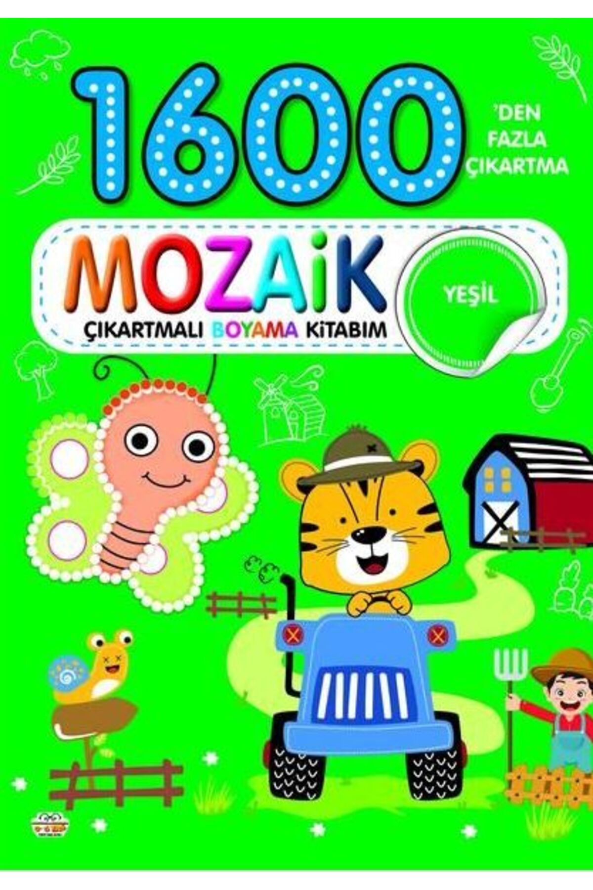 0-6 Yaş Yayınları 1600 Mozaik Çıkartmalı Boyama Kitabım Yeşil Kitap