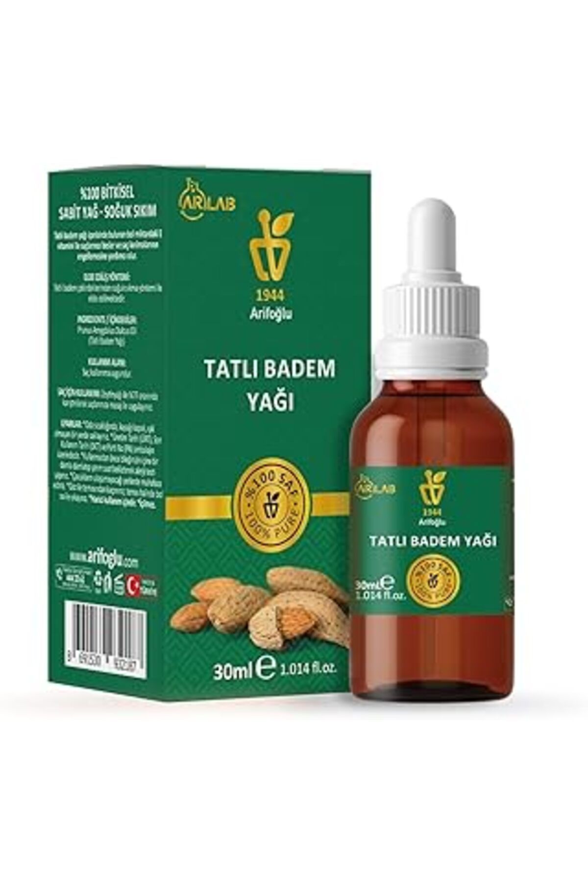 Mu Art Tatlı Badem Yağı 30Ml%100 Saf Arlab Almond Oil Pure Prunus Amygdalus Dulcus Oil