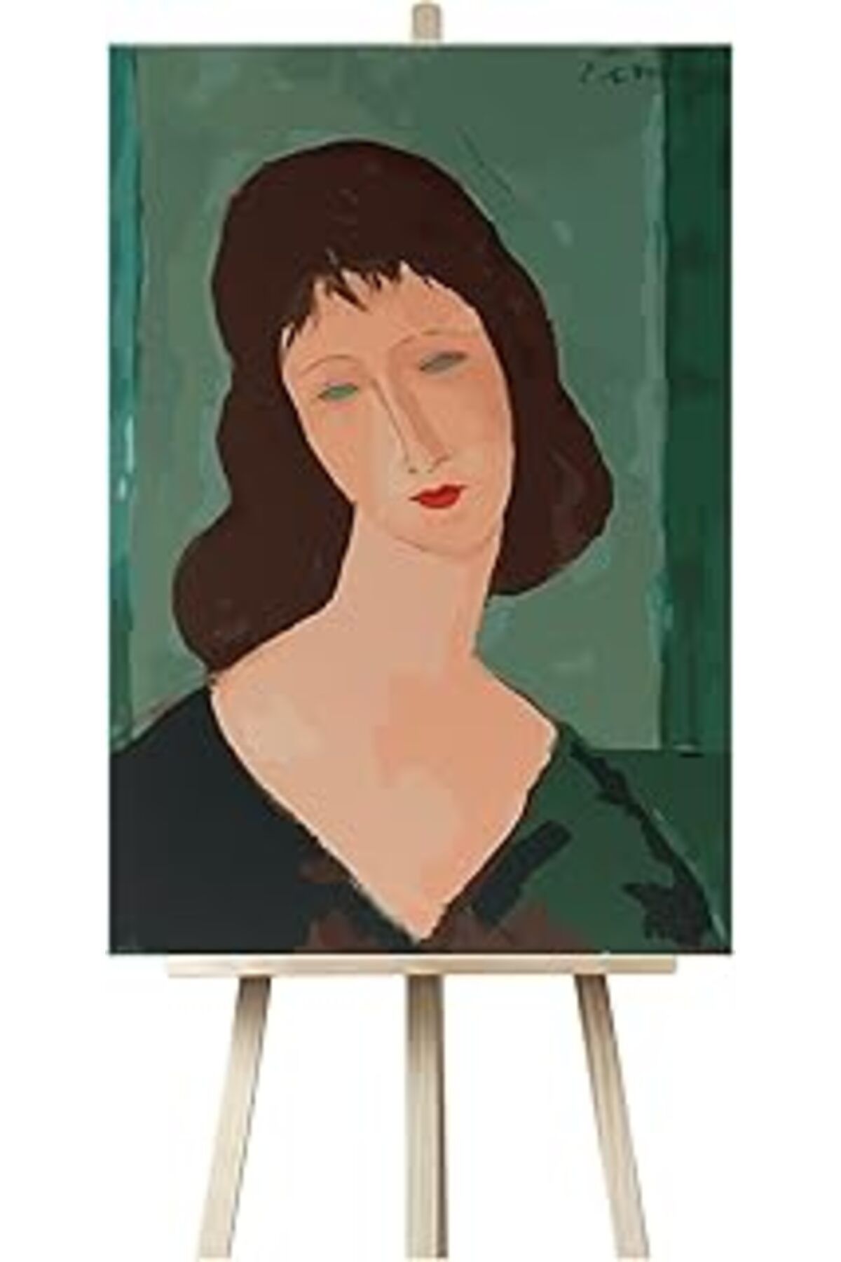 Roses Store Kendin Yap Yeşil Gözlü Kadın - Woman With Green Eyes/Sayılarla Boyama Tablo Seti-40 * 50 Cm (Tuvale