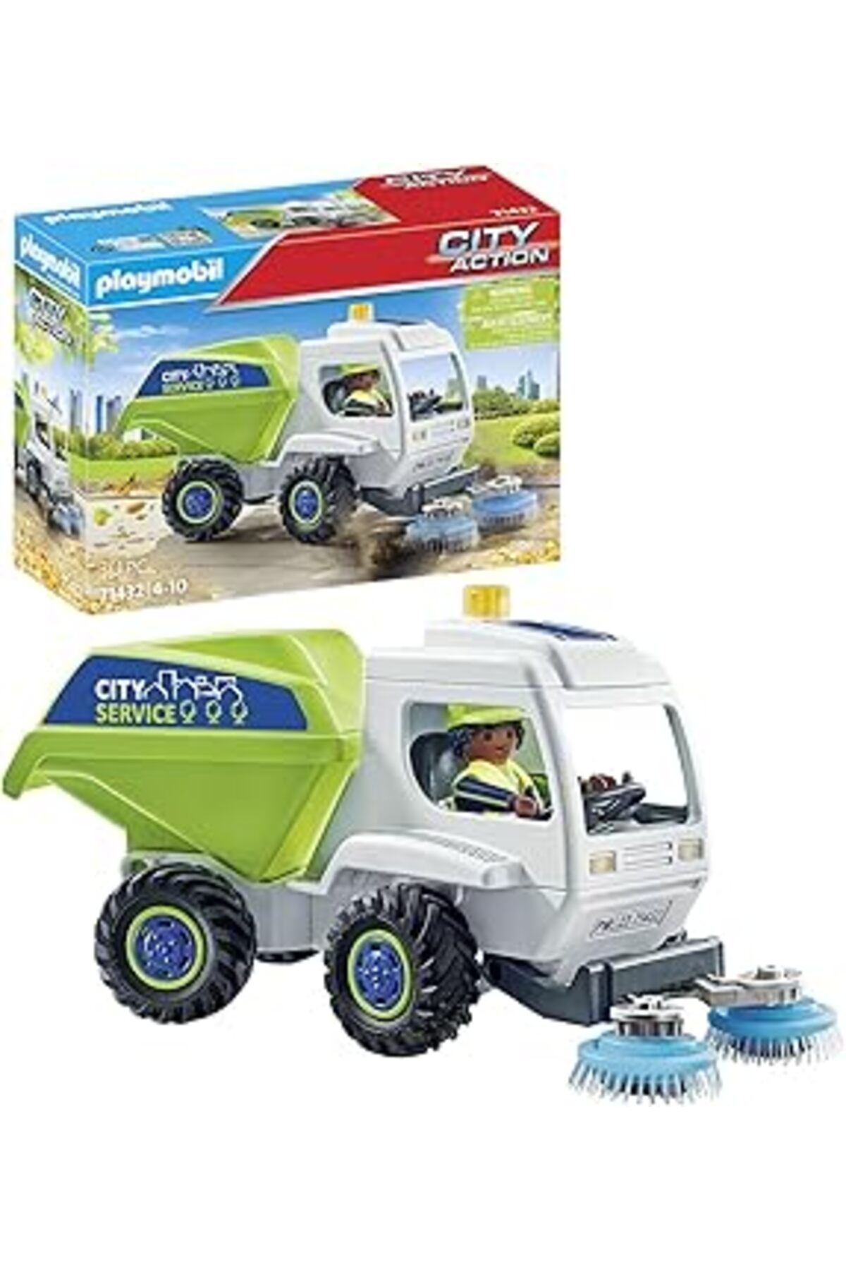robotrend Playmobil City Action 71432 Süpürge, Şehir Temizliği, Döner Süpürme Fırçaları, 4 Yaş Ve Üzeri Çocuk