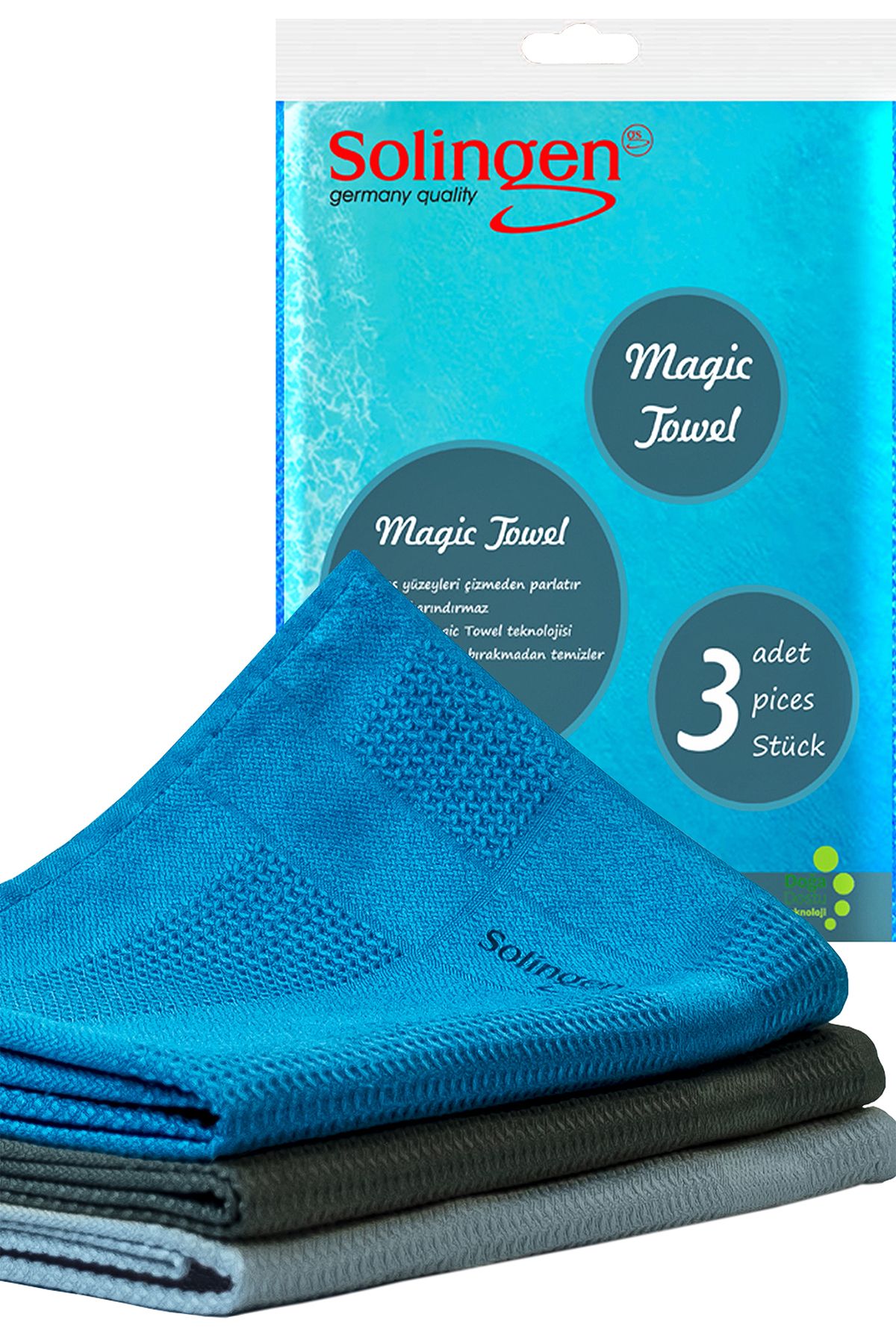 Nysköljd-Solingen Microfiber Kitchen Cloth |   Glass & Magic Cloth Set 3 Pieces 60*40 cm 2